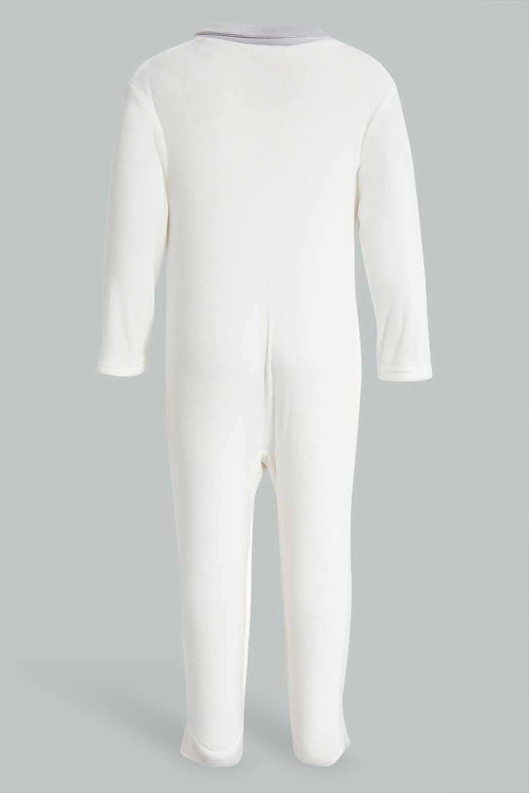 Redtag-White-Hearts-Embroidered-Velour-Sleeepsuit-Category:Sleepsuits,-Colour:White,-Deals:New-In,-Filter:Baby-(0-to-12-Mths),-NBB-Sleepsuits,-New-In-NBB-APL,-Non-Sale,-Section:Boys-(0-to-14Yrs),-W22A-Baby-0 to 12 Months