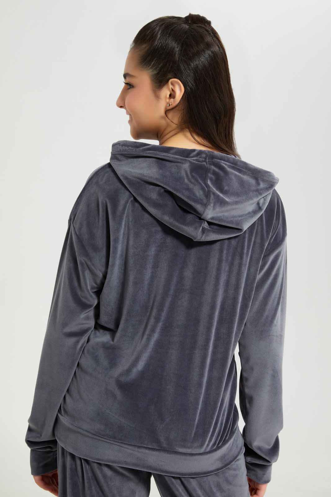 Redtag-Grey-Hoody-Velour-Sweatshirts-Category:Sweatshirts,-Colour:Grey,-Deals:New-In,-Filter:Senior-Girls-(8-to-14-Yrs),-GSR-Sweatshirts,-New-In-GSR-APL,-Non-Sale,-Section:Girls-(0-to-14Yrs),-TBL,-W22B-Senior-Girls-9 to 14 Years