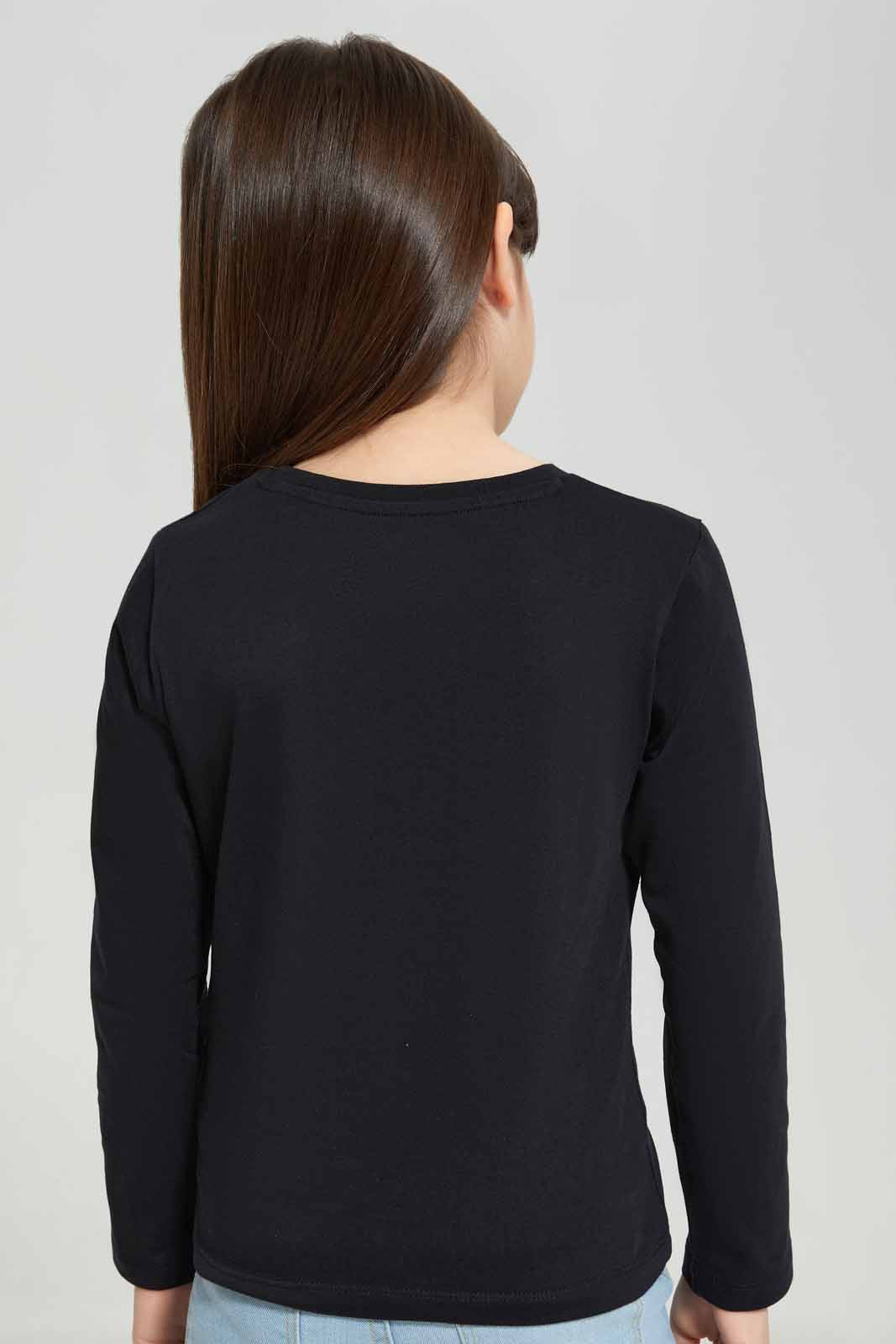 Redtag-Black-Ls-Basi-Tee---Black-BTS,-Category:T-Shirts,-Colour:Black,-Deals:New-In,-Filter:Girls-(2-to-8-Yrs),-GIR-T-Shirts,-New-In-GIR-APL,-Non-Sale,-Section:Girls-(0-to-14Yrs),-TBL,-W22B-Girls-2 to 8 Years
