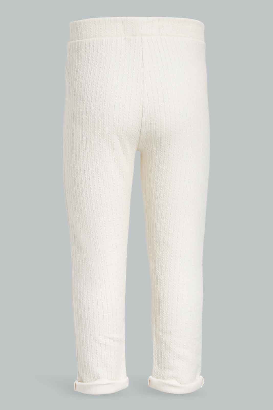 Redtag-White-Textured-Jeggeing-Category:Jeggings,-Colour:White,-Deals:New-In,-Filter:Infant-Girls-(3-to-24-Mths),-ING-Jeggings,-New-In-ING-APL,-Non-Sale,-Section:Girls-(0-to-14Yrs),-W22B-Infant-Girls-3 to 24 Months