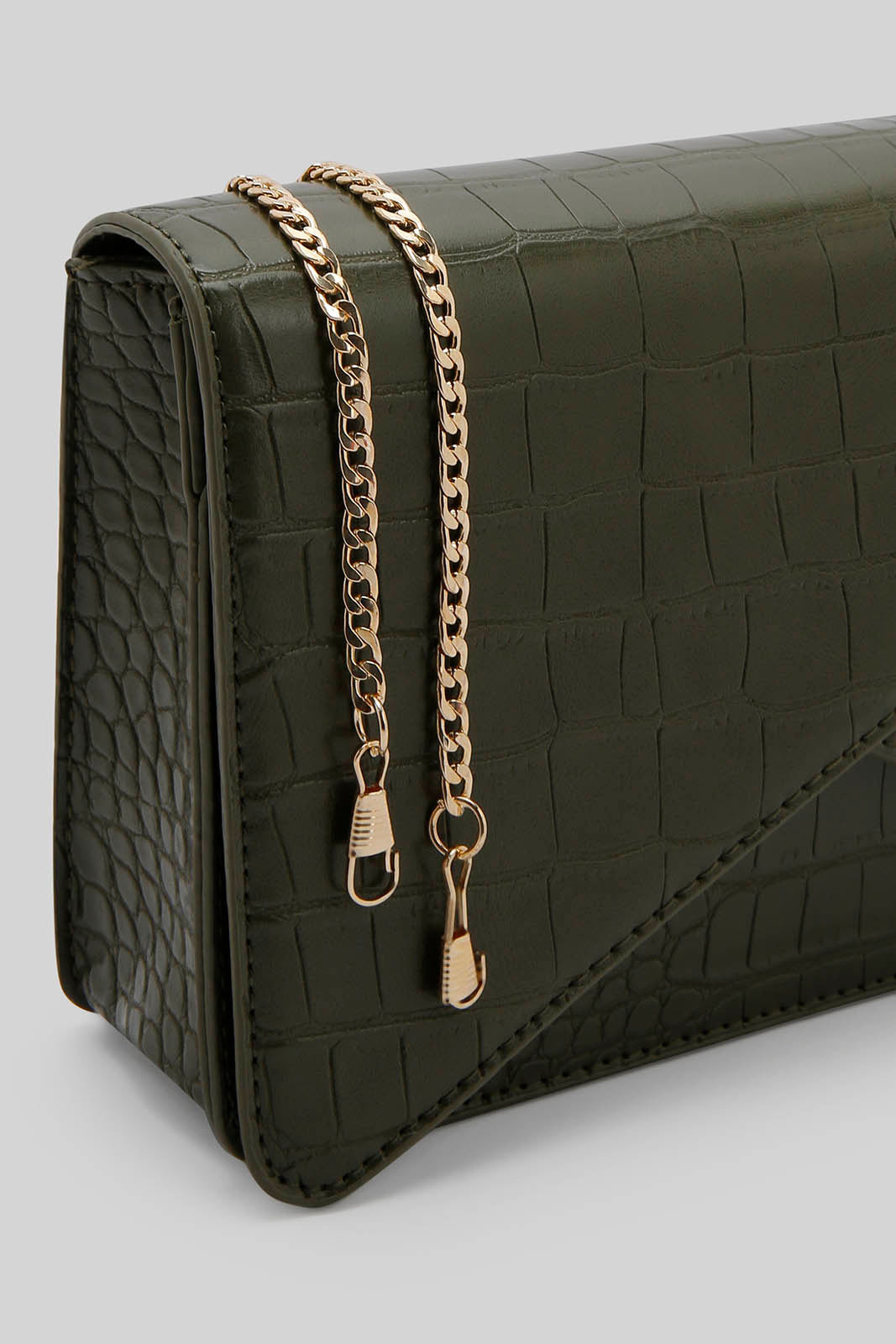 Redtag-Olive-Green-Envelope-Texture-Category:Bags,-Colour:Green,-Filter:Women's-Accessories,-New-In,-New-In-Women-ACC,-Non-Sale,-Section:Women,-W22A,-Women-Bags-Women-