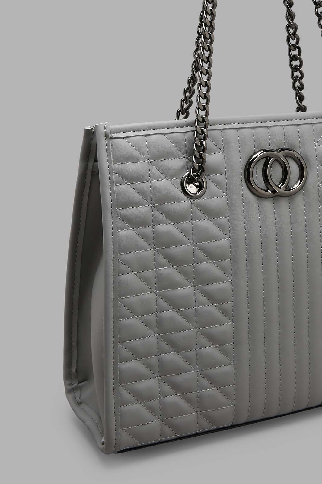 Redtag-Grey-Quilting-Tote-Bag-Category:Bags,-Colour:Grey,-Filter:Women's-Accessories,-New-In,-New-In-Women-ACC,-Non-Sale,-Section:Women,-W22A,-Women-Bags-Women-