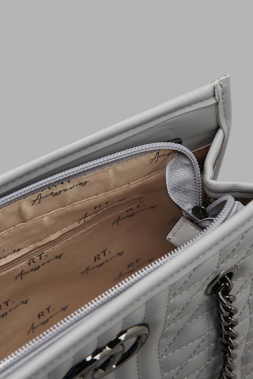 Redtag-Grey-Quilting-Tote-Bag-Category:Bags,-Colour:Grey,-Filter:Women's-Accessories,-New-In,-New-In-Women-ACC,-Non-Sale,-Section:Women,-W22A,-Women-Bags-Women-