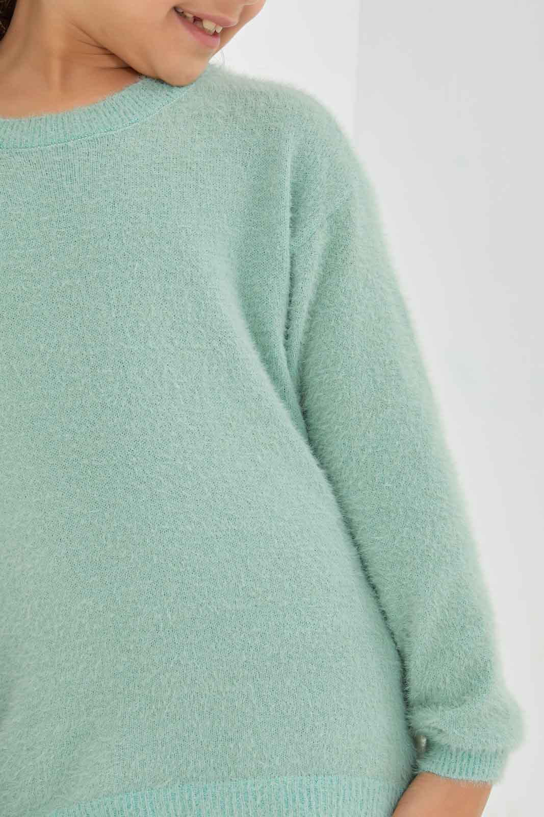 Redtag-KNIT-PULLOVER-SAGE-Category:Pullovers,-Colour:Beige,-Deals:New-In,-Dept:Girls,-Filter:Girls-(2-to-8-Yrs),-GIR-Pullovers,-New-In-GIR-APL,-Non-Sale,-Section:Girls-(0-to-14Yrs),-TBL,-W22B-Girls-2 to 8 Years