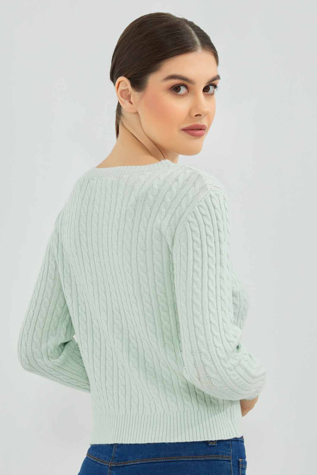Redtag-Allover-Cable-Knit-Pullover-Category:Pullovers,-Colour:Mint,-Deals:New-In,-Filter:Women's-Clothing,-New-In-Women-APL,-Non-Sale,-Section:Women,-TBL,-W22B,-Women-Pullovers-Women's-