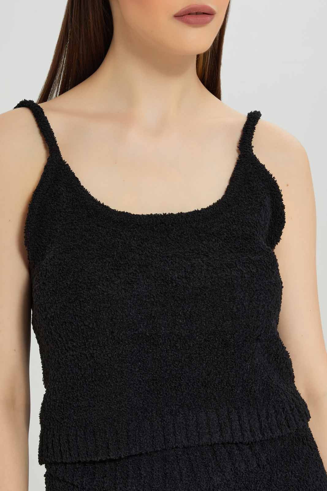 Women Black Shearling Cozy Lounge Vest