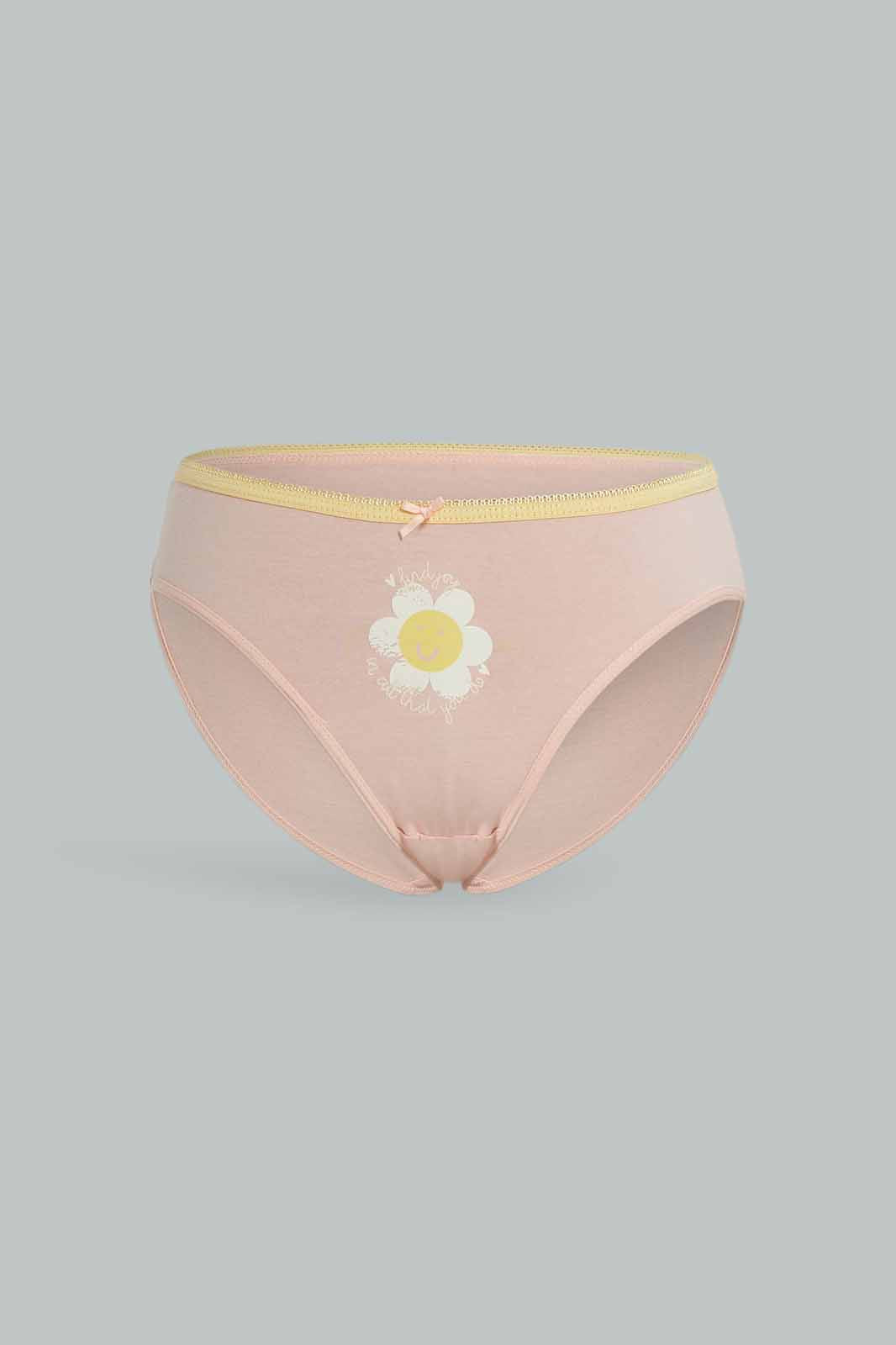 Redtag-5pcs-Bikini-Brief-Packs-365,-Category:Briefs,-Colour:Assorted,-Deals:New-In,-Dept:Girls,-ESS,-Filter:Senior-Girls-(8-to-14-Yrs),-GSR-Briefs,-New-In-GSR-APL,-Non-Sale,-Section:Girls-(0-to-14Yrs)-Senior-Girls-9 to 14 Years