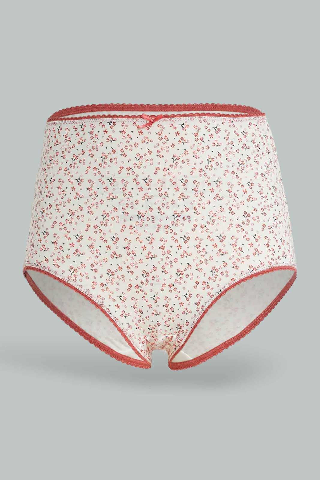 Redtag-Assorted-Print/Plain-Mama-Briefs-(5-Pack)-365,-Category:Briefs,-Colour:Assorted,-Deals:New-In,-Dept:Ladieswear,-Filter:Women's-Clothing,-New-In-Women-APL,-Non-Sale,-Section:Women,-Women-Briefs--
