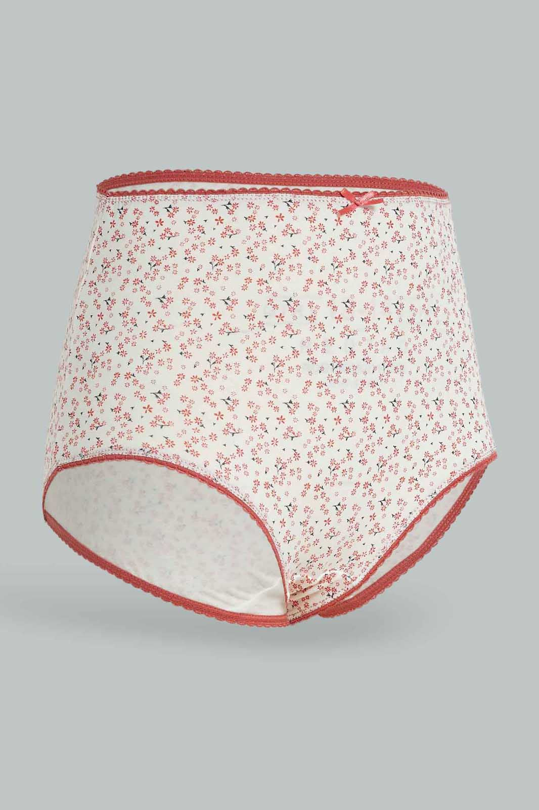 Redtag-Assorted-Print/Plain-Mama-Briefs-(5-Pack)-365,-Category:Briefs,-Colour:Assorted,-Deals:New-In,-Dept:Ladieswear,-Filter:Women's-Clothing,-New-In-Women-APL,-Non-Sale,-Section:Women,-Women-Briefs--