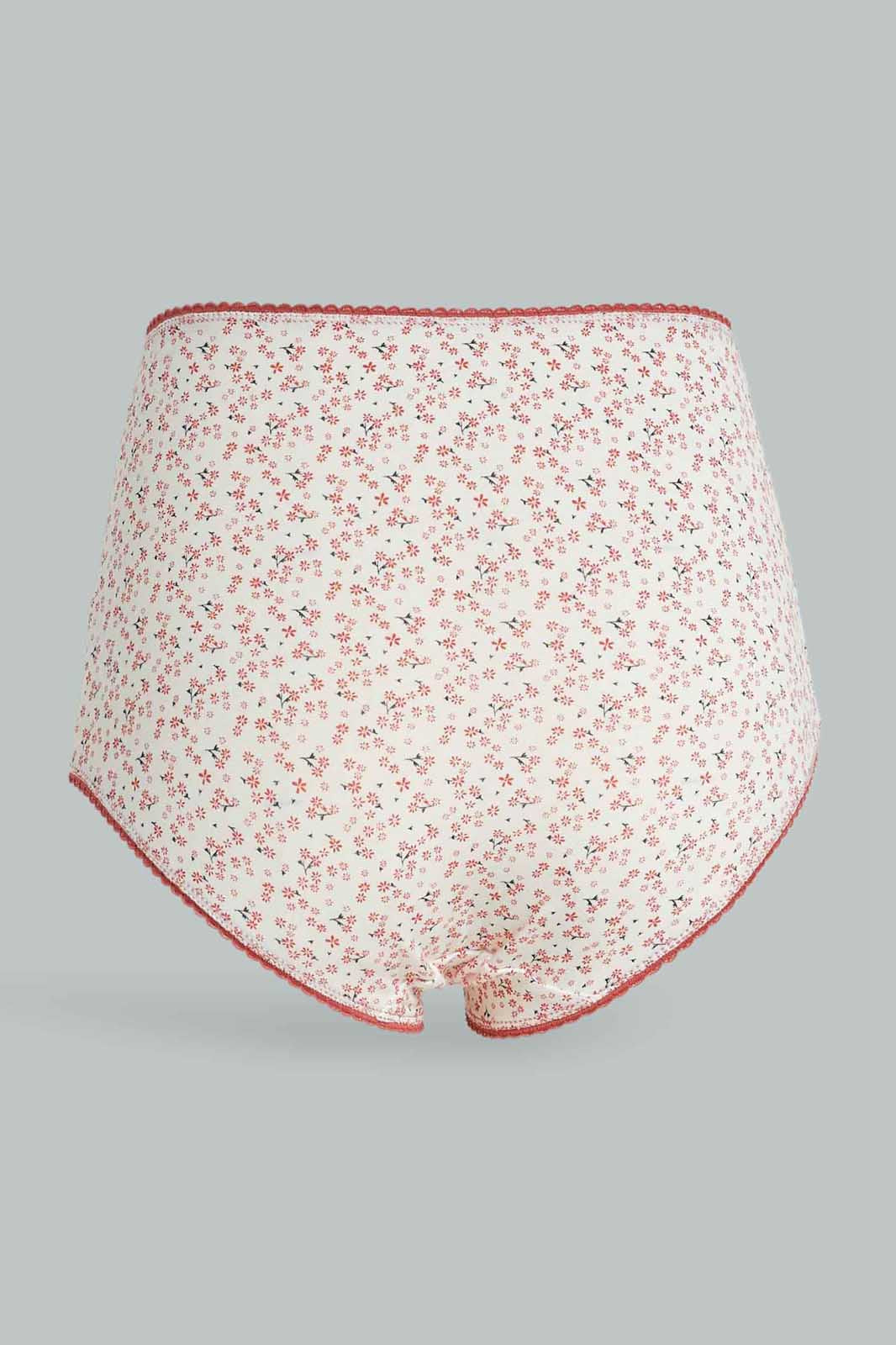 Redtag-Assorted-Print/Plain-Mama-Briefs-(5-Pack)-365,-Category:Briefs,-Colour:Assorted,-Deals:New-In,-Dept:Ladieswear,-Filter:Women's-Clothing,-New-In-Women-APL,-Non-Sale,-Section:Women,-Women-Briefs--