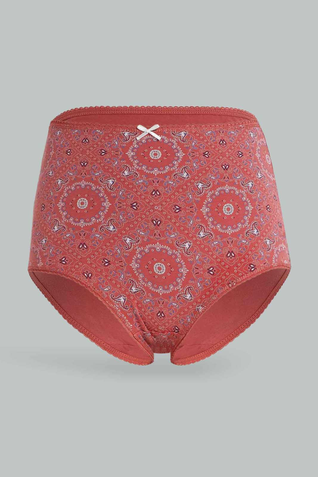 Redtag-Assorted-Print/Plain-Mama-Briefs-(5-Pack)-365,-Category:Briefs,-Colour:Assorted,-Deals:New-In,-Dept:Ladieswear,-Filter:Women's-Clothing,-New-In-Women-APL,-Non-Sale,-Section:Women,-Women-Briefs--