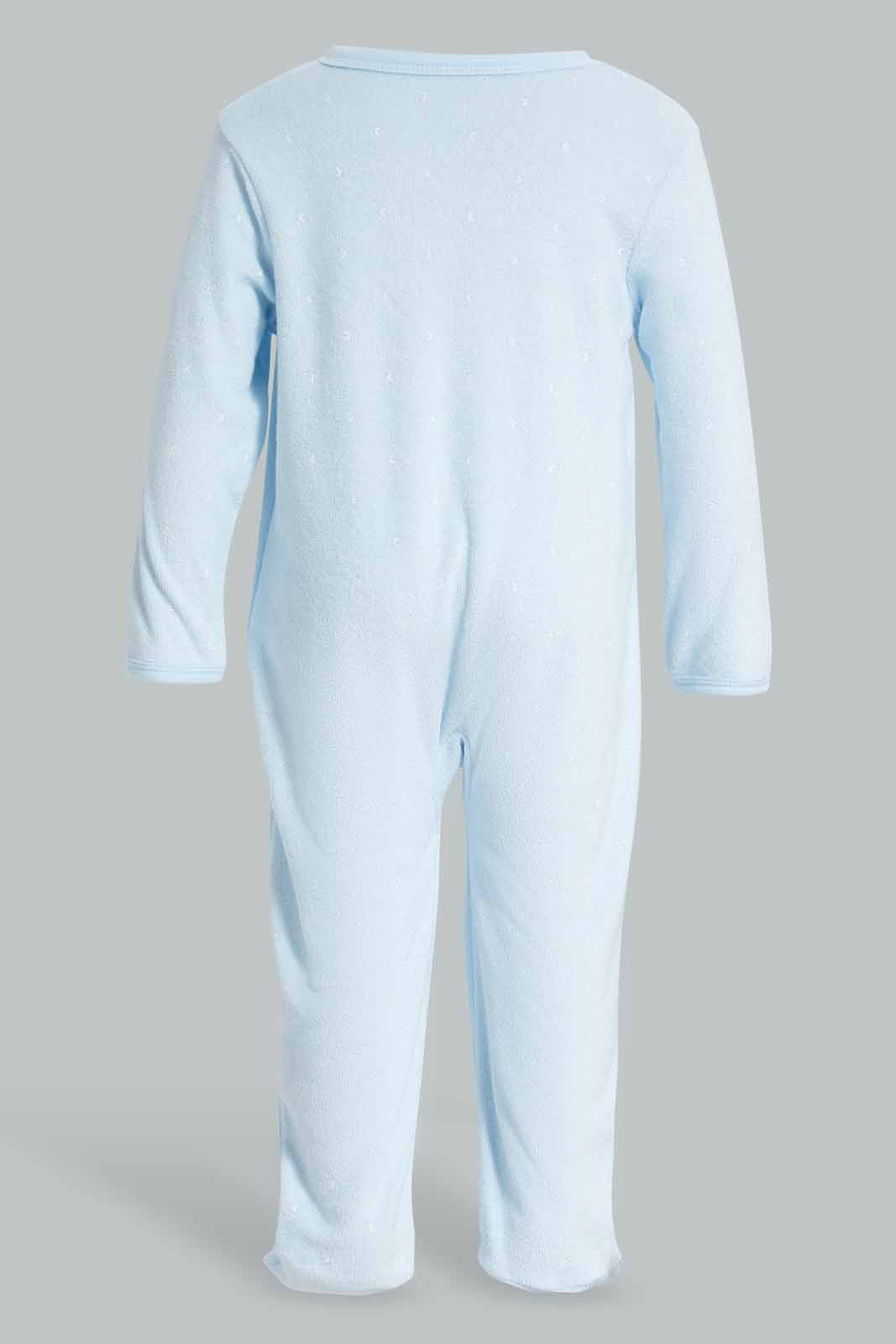 Redtag-Blue-AOP-Moon-Toweling-Sleepsuit-Category:Sleepsuits,-Colour:Blue,-Deals:New-In,-Filter:Baby-(0-to-12-Mths),-NBB-Sleepsuits,-New-In-NBB-APL,-Non-Sale,-Section:Boys-(0-to-14Yrs),-W22A-Baby-0 to 12 Months