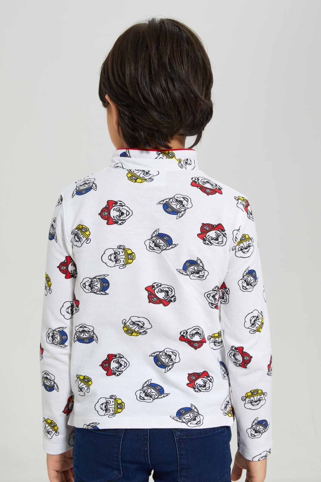 Redtag-White-Paw-Patrol-Mandarin-Collar-Long-Sleeve-Polo-BOY-Polo-T-Shirts,-Category:Polo-T-Shirts,-CHR,-Colour:White,-Deals:New-In,-Filter:Boys-(2-to-8-Yrs),-New-In-BOY-APL,-Non-Sale,-Section:Boys-(0-to-14Yrs),-TBL,-W22B-Boys-2 to 8 Years