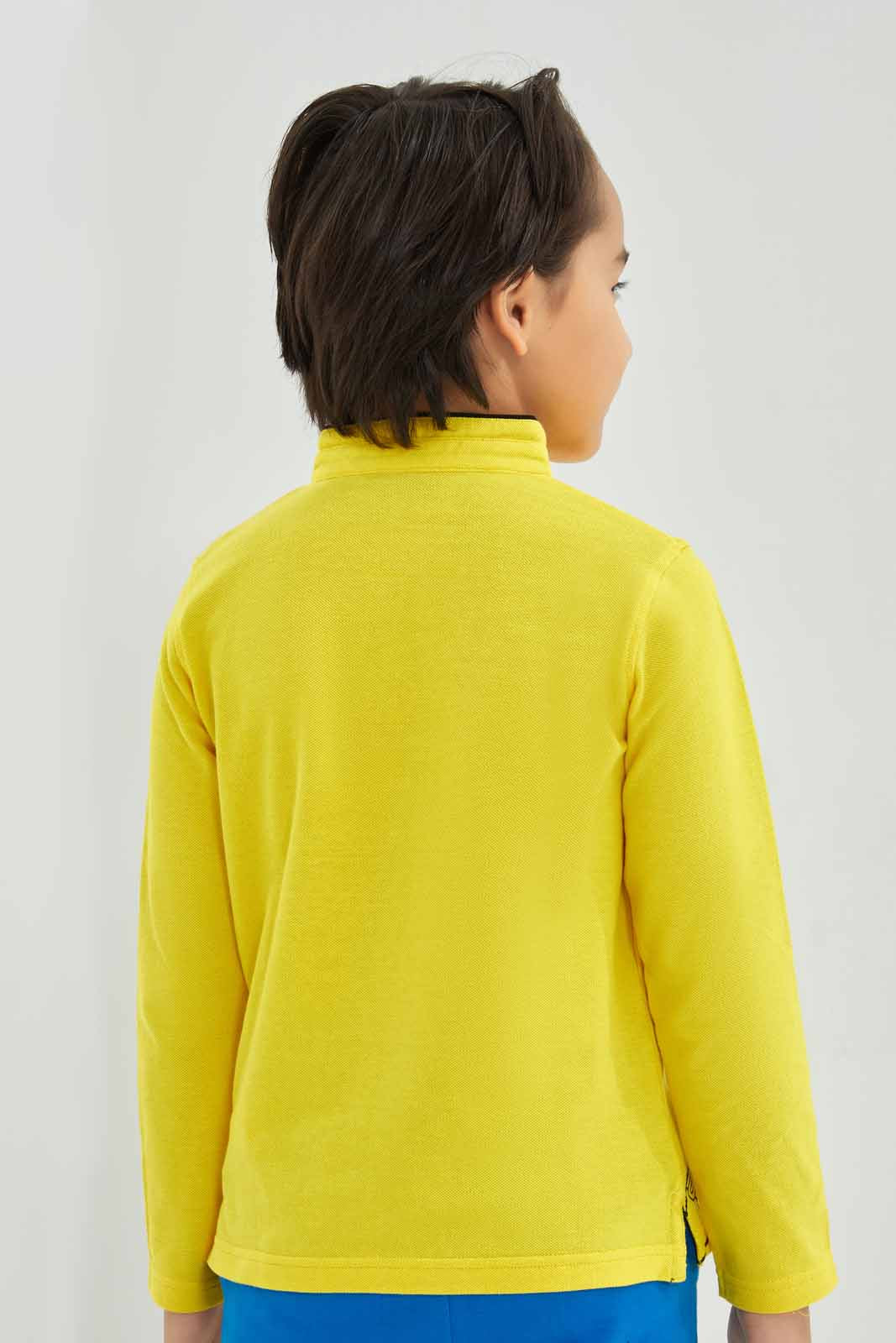 Redtag-Yellow-Sonic-Mandarin-Collar-Long-Sleeve-Polo-BOY-Polo-T-Shirts,-Category:Polo-T-Shirts,-CHR,-Colour:Yellow,-Deals:New-In,-Filter:Boys-(2-to-8-Yrs),-New-In-BOY-APL,-Non-Sale,-Section:Boys-(0-to-14Yrs),-TBL,-W22B-Boys-2 to 8 Years