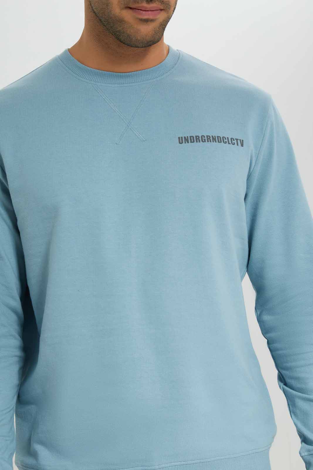 Men Blue Graphic Sweatshirt