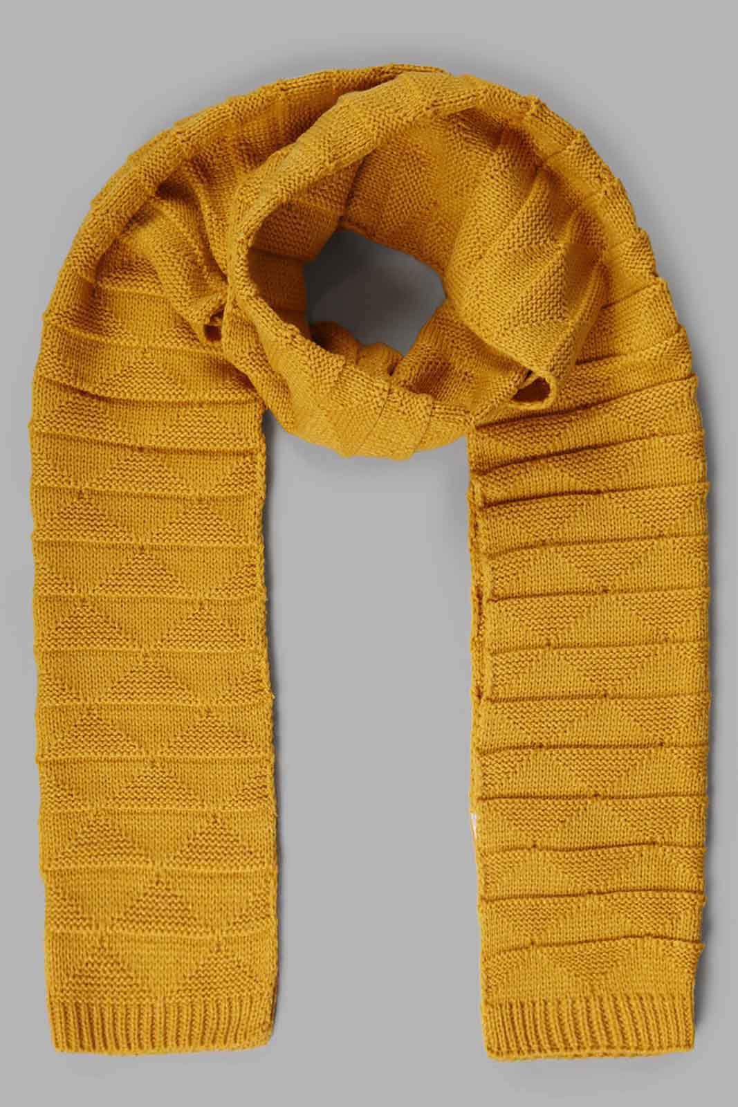 Redtag-Mustard-Embellished-Knitted-Scarfs-Category:Scarves,-Colour:Mustard,-Filter:Women's-Accessories,-New-In,-New-In-Women-ACC,-Non-Sale,-Section:Women,-W22B,-Women-Scarves-Women-