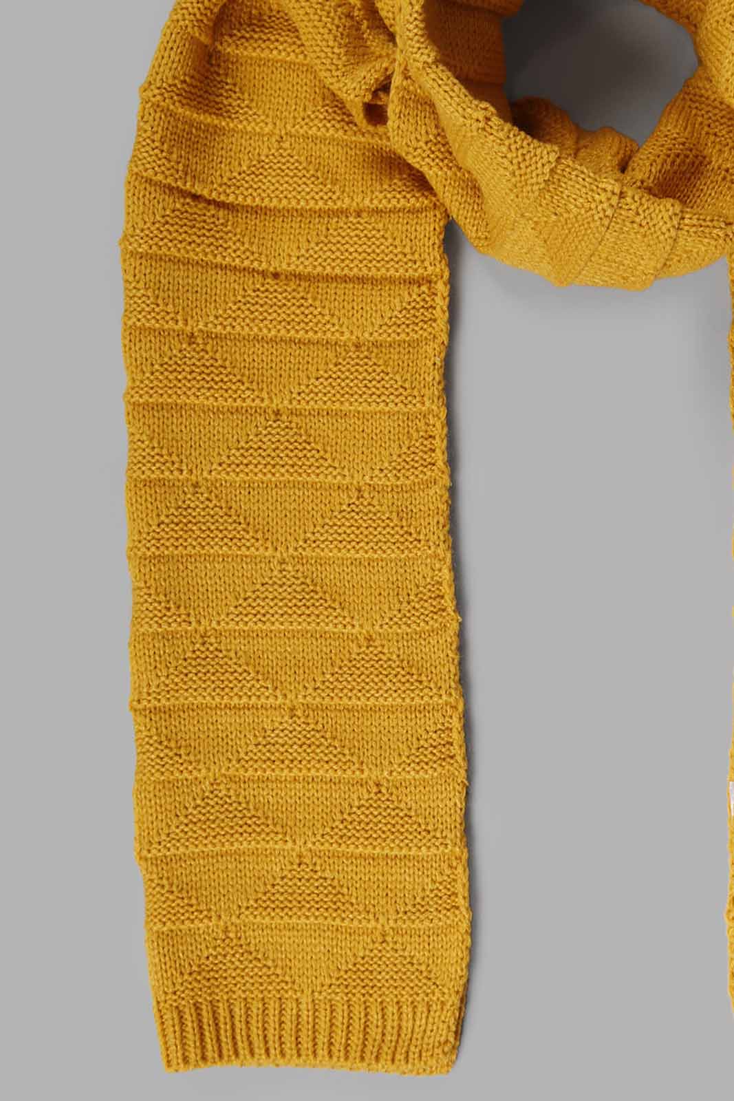 Redtag-Mustard-Embellished-Knitted-Scarfs-Category:Scarves,-Colour:Mustard,-Filter:Women's-Accessories,-New-In,-New-In-Women-ACC,-Non-Sale,-Section:Women,-W22B,-Women-Scarves-Women-