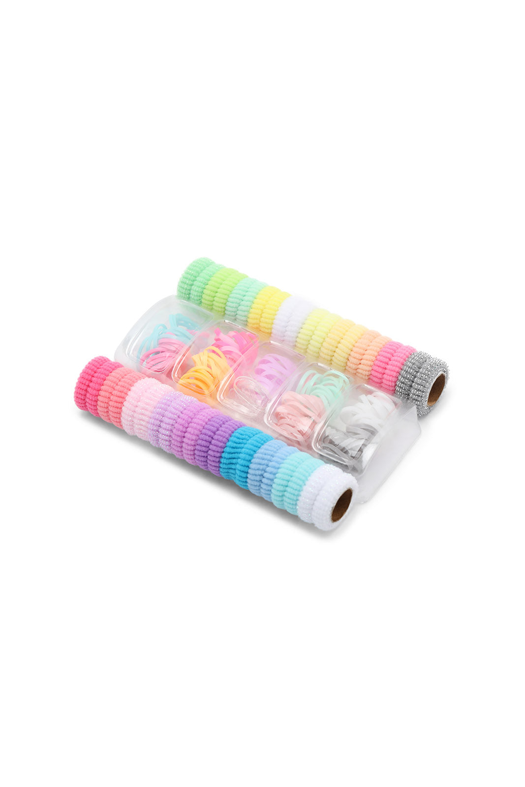 Redtag-S/40-Towel-Ring+S/1000-Rubber-Band-Category:Hair-Accessories,-Colour:Assorted,-Dept:Girls,-Filter:Girls-Accessories,-GIR-Hair-Accessories,-New-In,-New-In-GIR-ACC,-Non-Sale,-Section:Girls-(0-to-14Yrs),-W22B-Girls-
