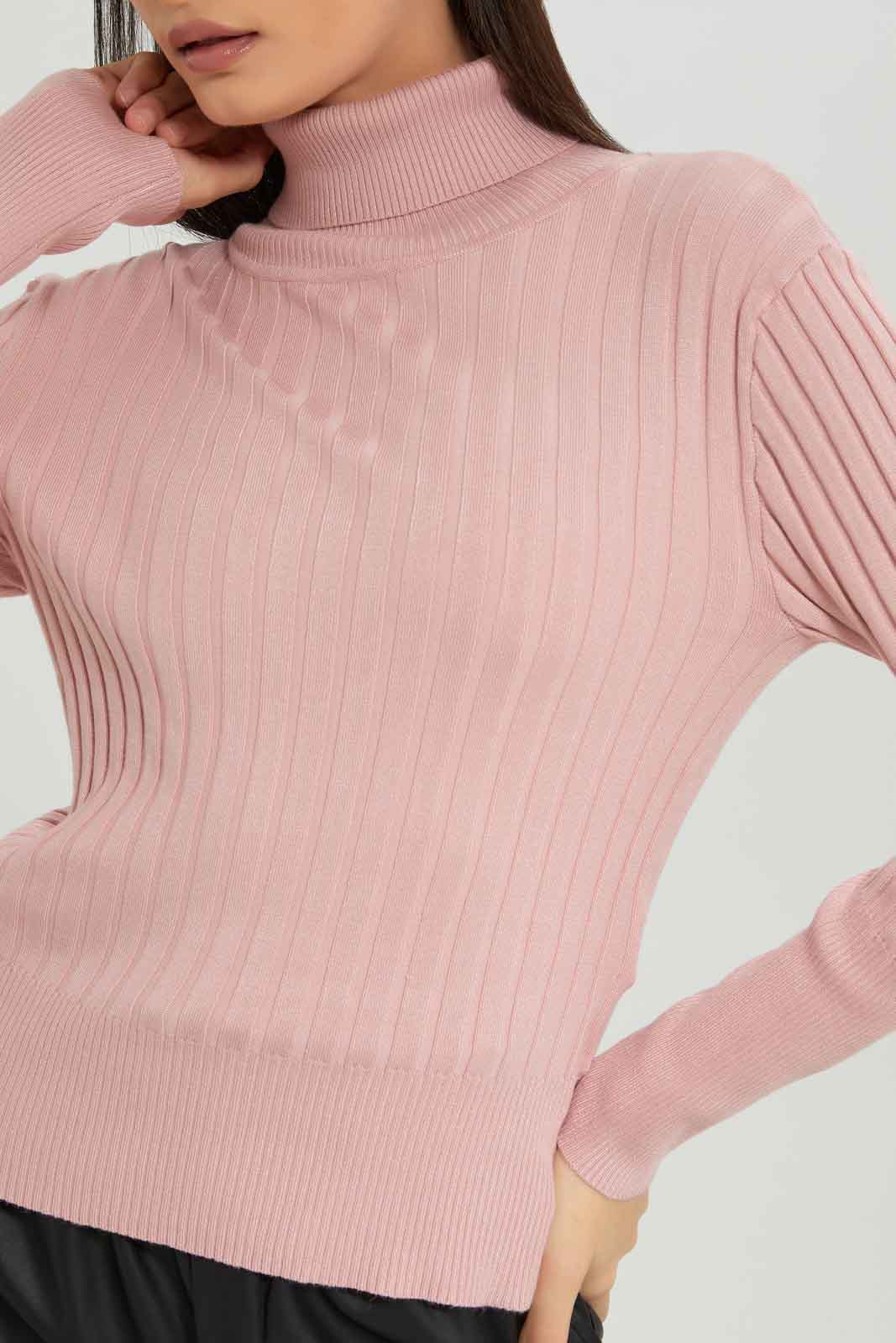 Redtag-Blush-Rib-Solid-High-NeckPullover-Category:Pullovers,-Colour:Apricot,-Deals:New-In,-Dept:Ladieswear,-Filter:Women's-Clothing,-New-In-Women-APL,-Non-Sale,-Section:Women,-TBL,-W22B,-Women-Pullovers-Women's-
