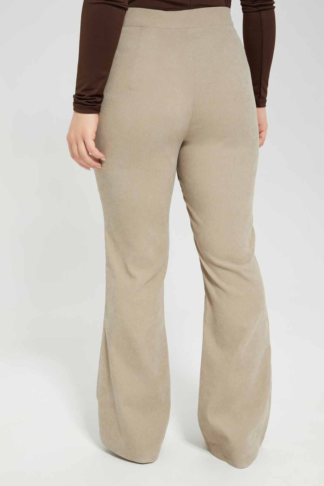 Redtag-Beige-Flared-Leg-Corduroy-Trousers-Category:Trousers,-Colour:Beige,-Deals:New-In,-Filter:Women's-Clothing,-LMC,-Modest,-New-In-Women-APL,-Non-Sale,-Section:Women,-W22B,-Women-Trousers--