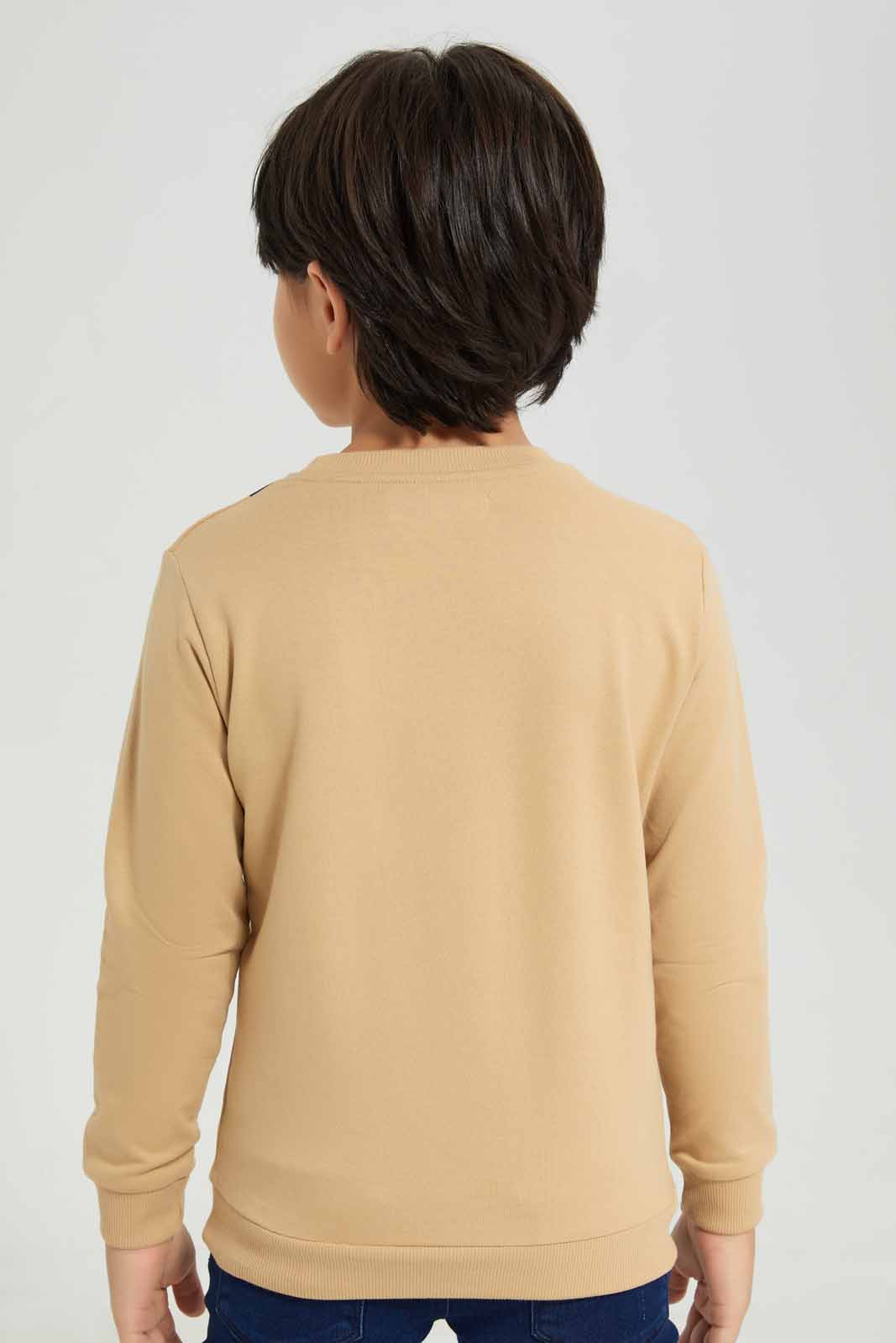 Redtag-Beige-Kangaroo-Pocket-Sweatshirt-BOY-Sweatshirts,-Category:Sweatshirts,-Colour:Beige,-Deals:New-In,-Filter:Boys-(2-to-8-Yrs),-New-In-BOY-APL,-Non-Sale,-Section:Boys-(0-to-14Yrs),-W22B-Boys-2 to 8 Years