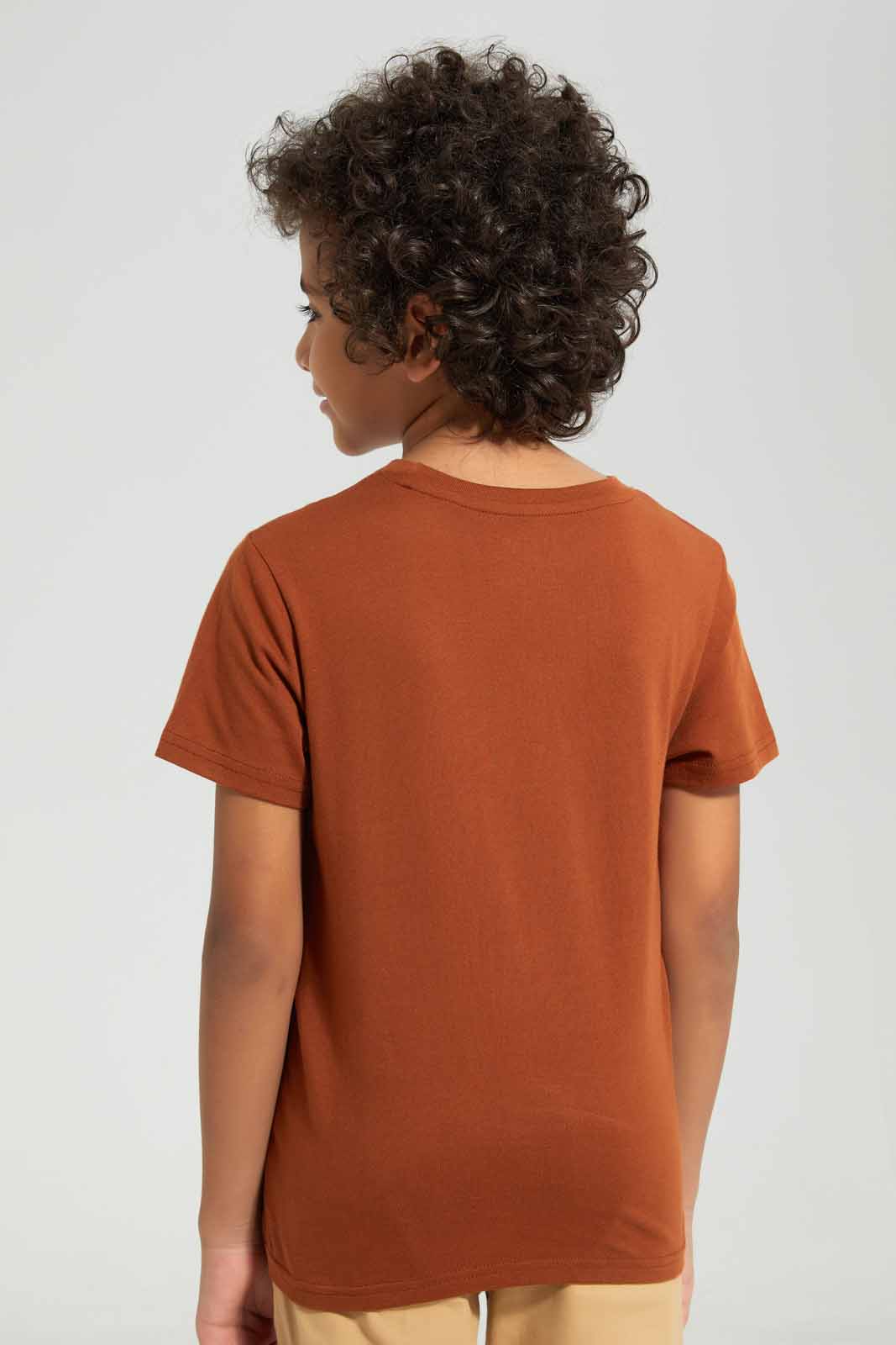 Redtag-Brown-Monster-Truck-Print-Short-Sleeve-T---shirt-BOY-T-Shirts,-Category:T-Shirts,-Colour:Brown,-Deals:New-In,-Filter:Boys-(2-to-8-Yrs),-New-In-BOY-APL,-Non-Sale,-Section:Boys-(0-to-14Yrs),-TBL,-W22A-Boys-2 to 8 Years