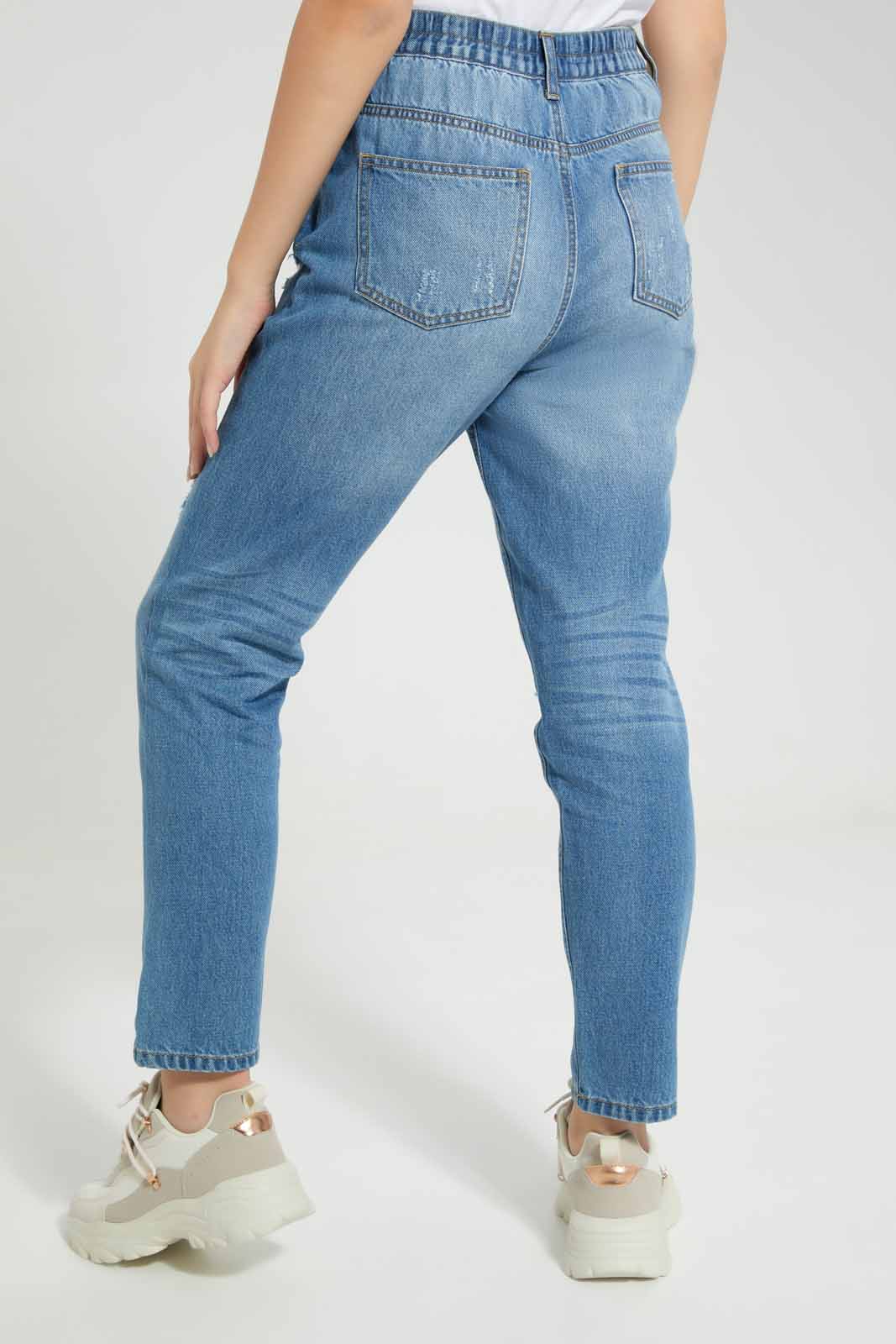 Redtag-Dk-Wash-Mon's-Fit-Category:Jeggings,-Colour:Dark-Wash,-Deals:New-In,-Filter:Senior-Girls-(8-to-14-Yrs),-FIT-WALL-(FTW),-GSR-Jeggings,-New-In-GSR-APL,-Non-Sale,-Section:Girls-(0-to-14Yrs),-W22B-Senior-Girls-9 to 14 Years