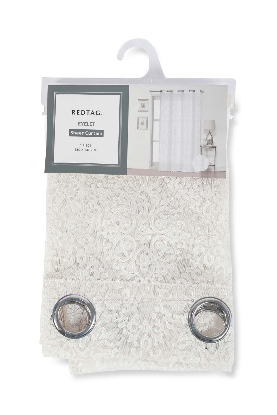 Redtag-Ivory-1-Piece-Floral-Sheer-Curtain-Category:Curtains,-Colour:Ivory,-Deals:New-In,-Dept:Home,-Filter:Home-Bedroom,-HMW-BED-Curtains,-New-In-HMW-BED,-Non-Sale,-S23A,-Section:Homewares-Home-Bedroom-