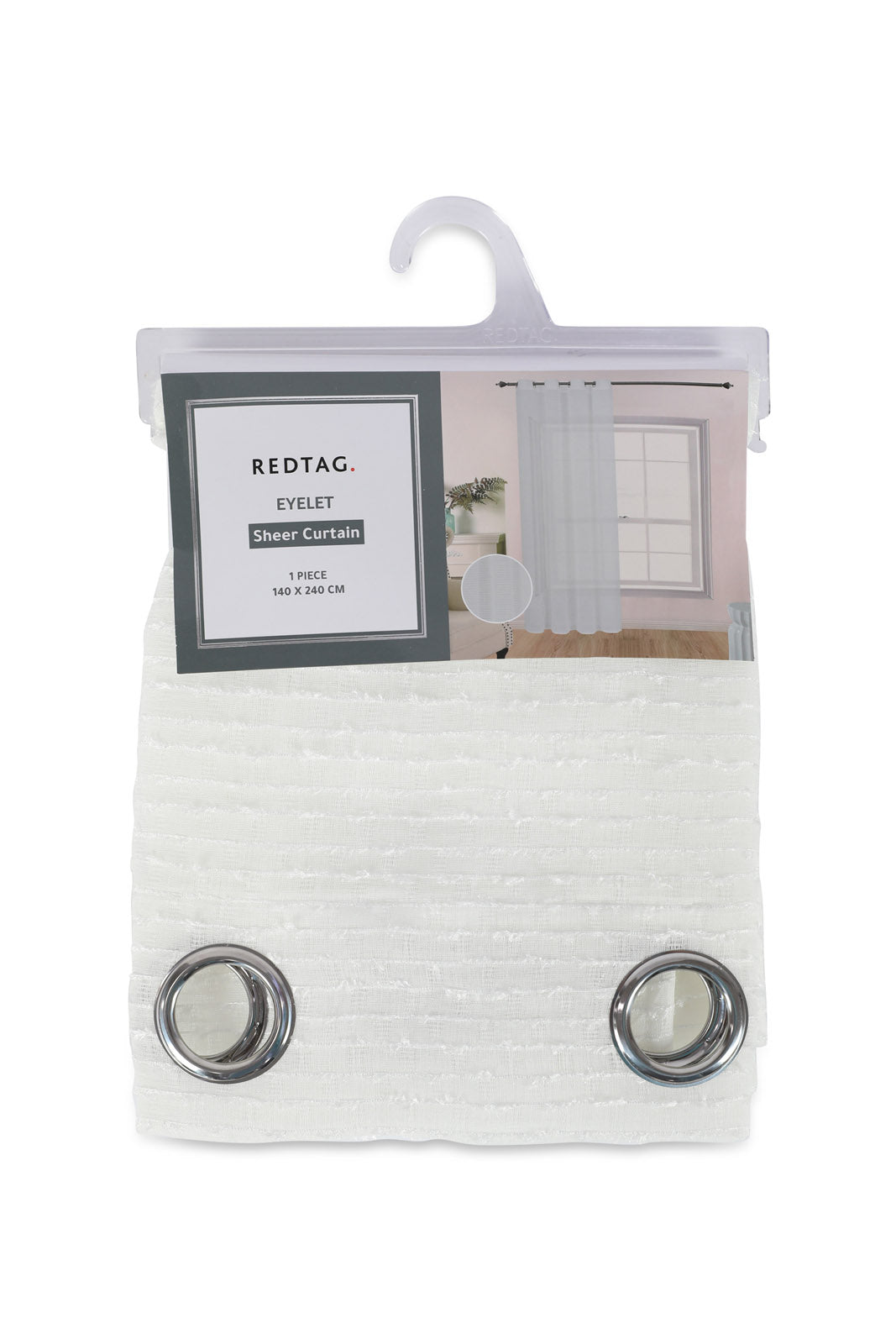 Redtag-Ivory-1-Piece-Stripe-Clip-Pattern-Sheer-Curtain-Category:Curtains,-Colour:Ivory,-Deals:New-In,-Dept:Home,-Filter:Home-Bedroom,-HMW-BED-Curtains,-New-In-HMW-BED,-Non-Sale,-S23A,-Section:Homewares-Home-Bedroom-