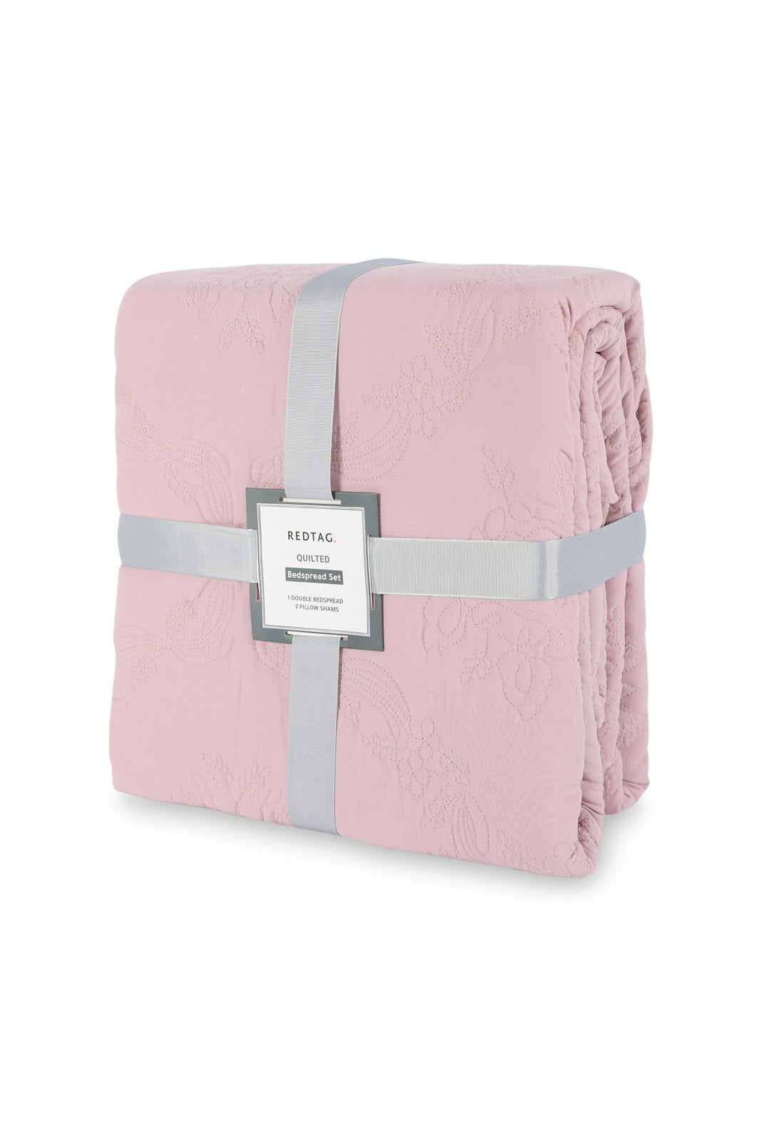 Redtag-Pink-3-Pc-Floral-Bedspread-(Double-Size)-Category:Bedspreads,-Colour:Pink,-Deals:New-In,-Dept:Home,-Filter:Home-Bedroom,-HMW-BED-Bedspreads,-New-In-HMW-BED,-Non-Sale,-Section:Homewares,-W22B-Home-Bedroom-
