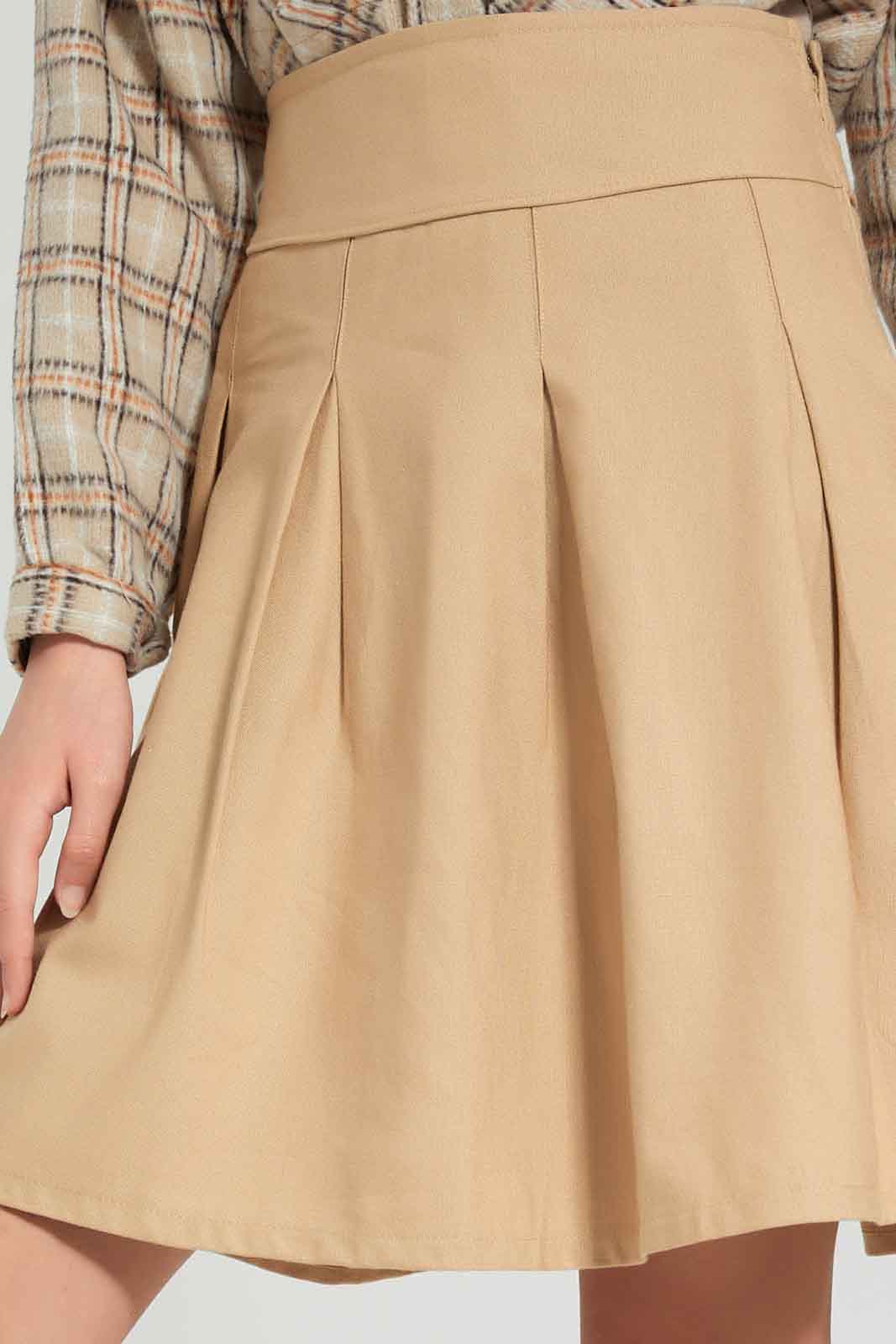 Redtag-Beige-Box-Pleat-Category:Skirts,-Colour:Beige,-Deals:New-In,-Dept:Girls,-Filter:Senior-Girls-(8-to-14-Yrs),-GSR-Skirts,-New-In-GSR-APL,-Non-Sale,-Section:Girls-(0-to-14Yrs),-W22B-Senior-Girls-9 to 14 Years