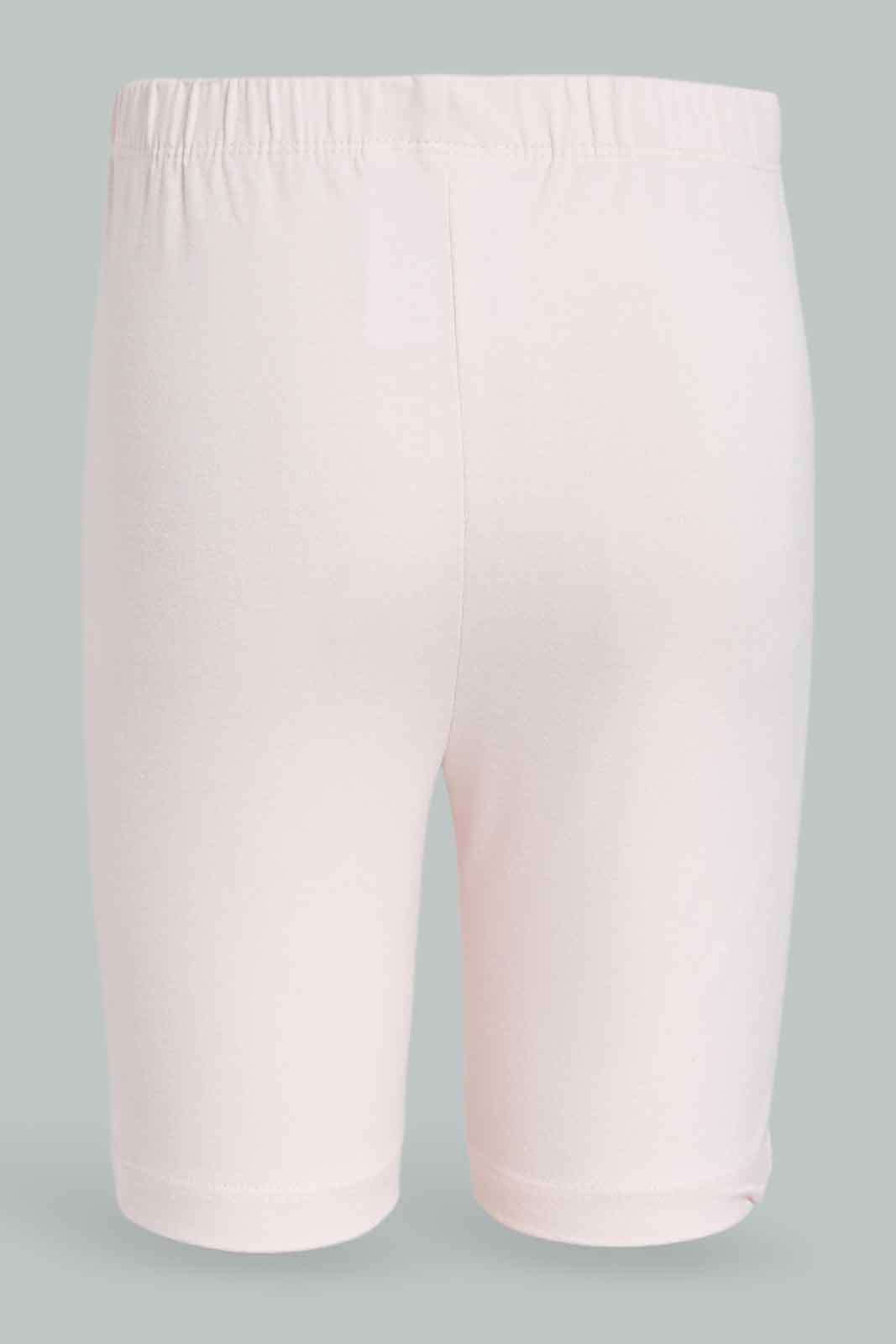 Redtag-2pk-Cycle-Short---Pink-&-Grey-Melange-365,-Category:Leggings,-Colour:Apricot,-Deals:New-In,-Dept:Girls,-Filter:Girls-(2-to-8-Yrs),-GIR-Leggings,-New-In-GIR-APL,-Non-Sale,-Section:Girls-(0-to-14Yrs)-Girls-2 to 8 Years