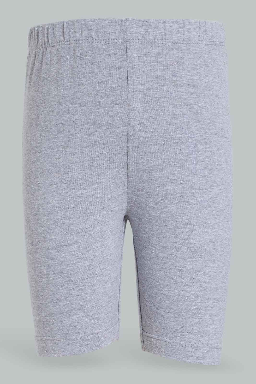 Redtag-2pk-Cycle-Short---Pink-&-Grey-Melange-365,-Category:Leggings,-Colour:Apricot,-Deals:New-In,-Dept:Girls,-Filter:Girls-(2-to-8-Yrs),-GIR-Leggings,-New-In-GIR-APL,-Non-Sale,-Section:Girls-(0-to-14Yrs)-Girls-2 to 8 Years