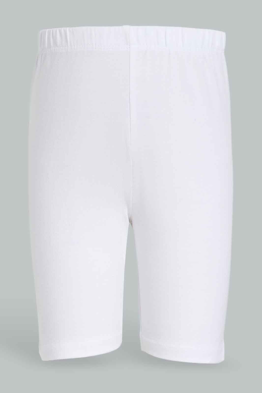 Redtag-2PK-Pack-Cycle-Short---Yello-White-365,-Category:Leggings,-Colour:Yellow,-Deals:New-In,-Dept:Girls,-Filter:Girls-(2-to-8-Yrs),-GIR-Leggings,-New-In-GIR-APL,-Non-Sale,-Section:Girls-(0-to-14Yrs)-Girls-2 to 8 Years