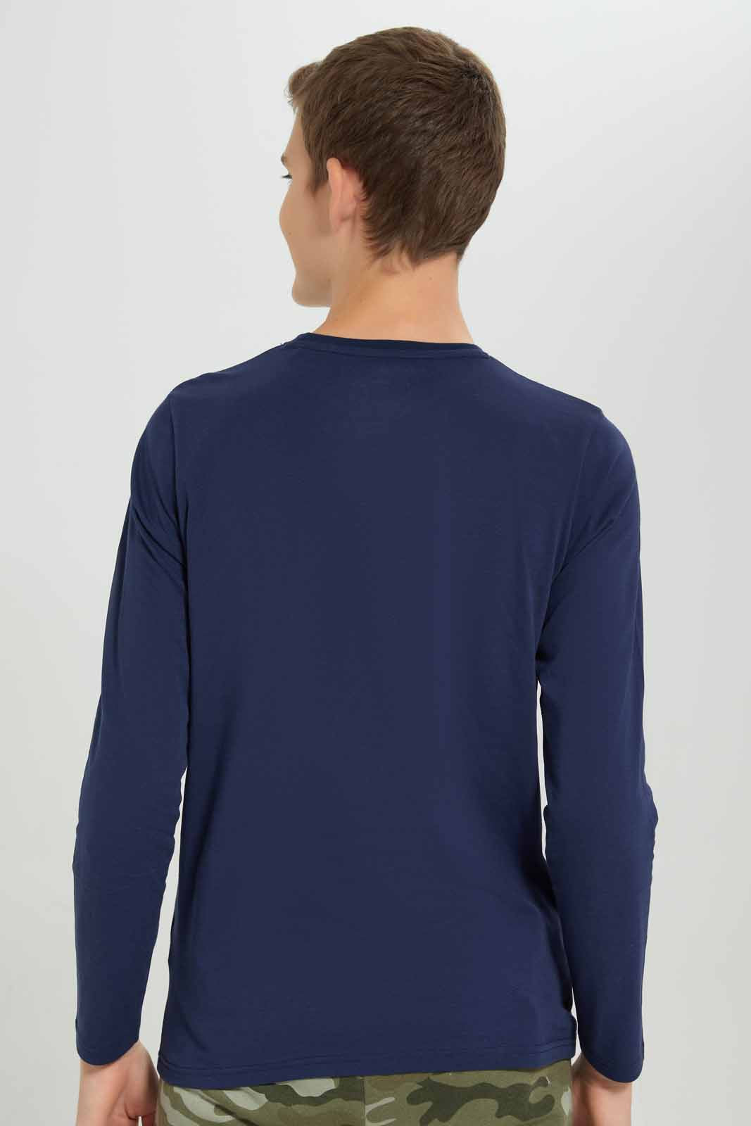 Redtag-Navy-Graph-Paper-Graphic-Tee-BSR-T-Shirts,-Category:T-Shirts,-Colour:Navy,-Deals:New-In,-Filter:Senior-Boys-(8-to-14-Yrs),-New-In-BSR-APL,-Non-Sale,-Section:Boys-(0-to-14Yrs),-TBL,-W22B-Senior-Boys-9 to 14 Years