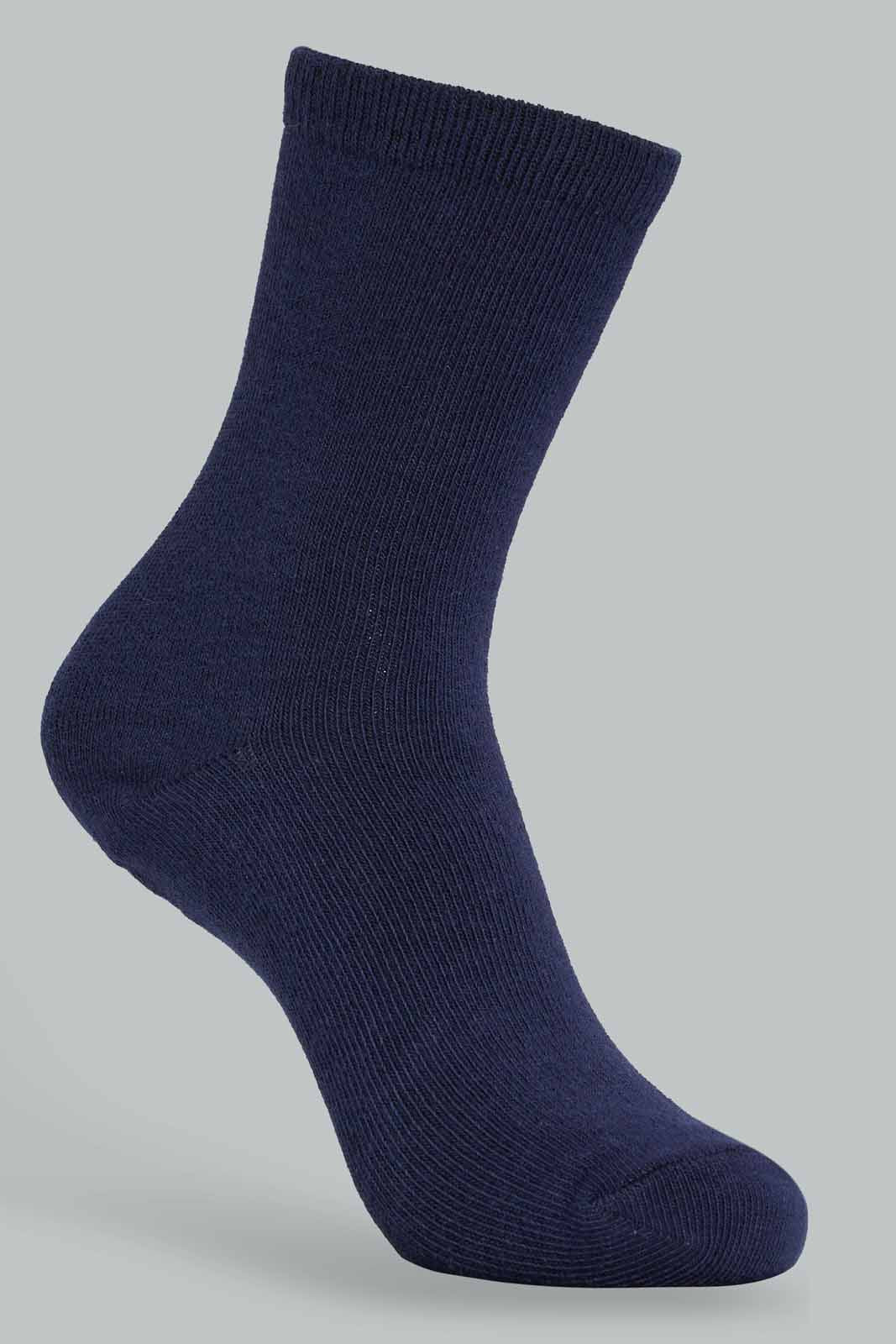 Redtag-Navy-Mel-3-Pcs-Pack-Crew-Socks-365,-BSR-Socks,-Category:Socks,-Colour:Navy,-Deals:New-In,-Filter:Senior-Boys-(8-to-14-Yrs),-New-In-BSR-APL,-Non-Sale,-Section:Boys-(0-to-14Yrs)-Senior-Boys-9 to 14 Years