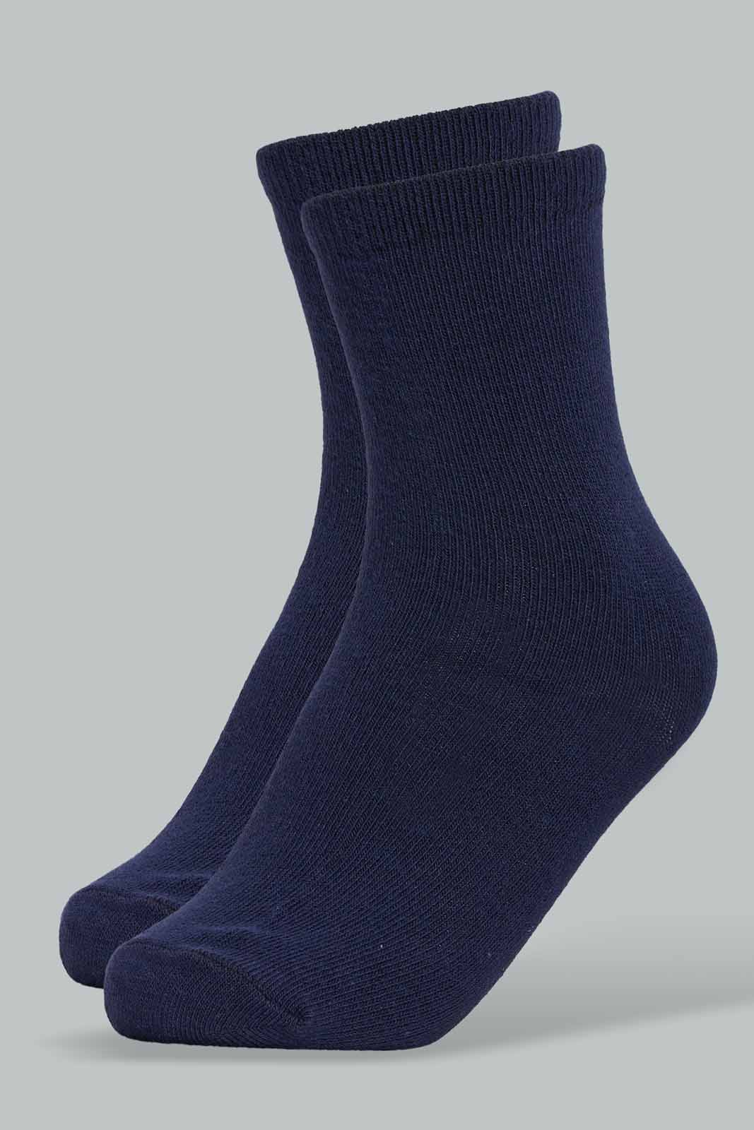 Redtag-Navy-Mel-3-Pcs-Pack-Crew-Socks-365,-BSR-Socks,-Category:Socks,-Colour:Navy,-Deals:New-In,-Filter:Senior-Boys-(8-to-14-Yrs),-New-In-BSR-APL,-Non-Sale,-Section:Boys-(0-to-14Yrs)-Senior-Boys-9 to 14 Years