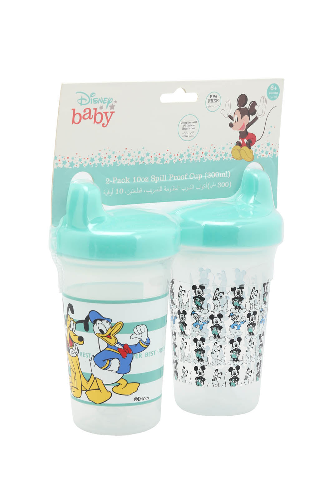Redtag-Light-Mint/White-Pack-Of-2-Mickey--Bpa-Free-Baby-Sippy-Cup-Category:Newborn-Accessories,-CHR,-Colour:Mint,-Dept:New-Born,-Filter:Newborn-Accessories,-NBN-Newborn-Accessories,-New-In,-New-In-NBN-ACC,-Non-Sale,-Section:Boys-(0-to-14Yrs),-W22A-New-Born-Baby-