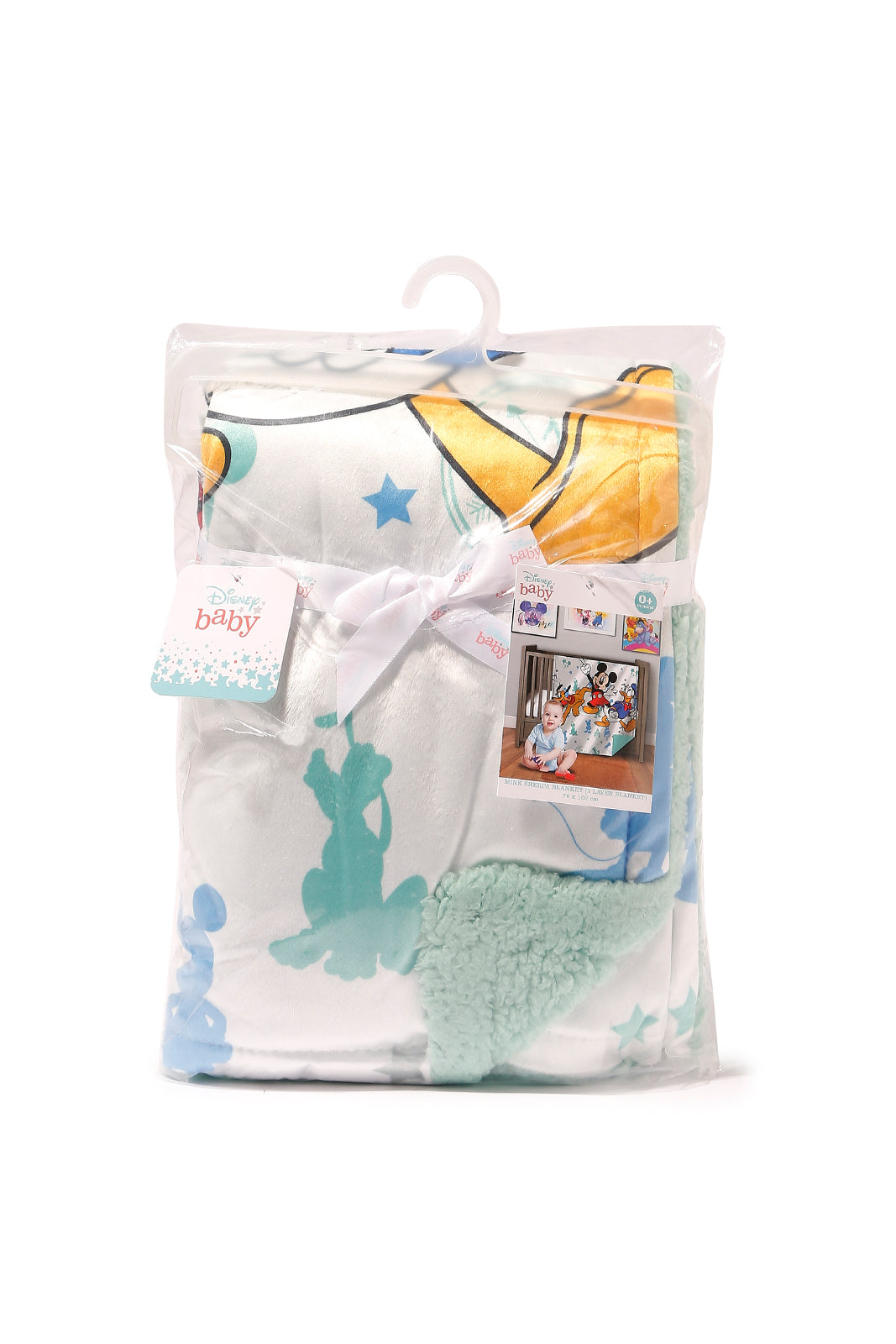 Redtag-Light-Mint/White-Mickey-Mink-Sherpa-Blanket-Category:Newborn-Accessories,-CHR,-Colour:Mint,-Dept:New-Born,-Filter:Newborn-Accessories,-NBN-Newborn-Accessories,-New-In,-New-In-NBN-ACC,-Non-Sale,-Section:Boys-(0-to-14Yrs),-W22A-New-Born-Baby-