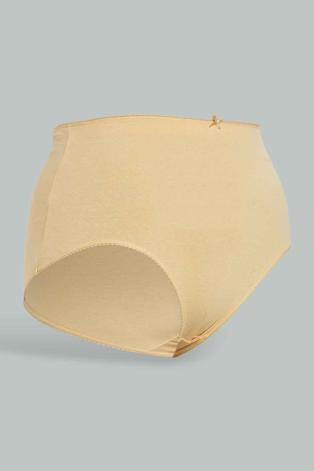 Redtag-PLUS-(PACK-4)---SOLID-FULL-MAMA,Black,Beige,White,Black-365,-Category:Briefs,-Colour:Assorted,-Deals:New-In,-Dept:Ladieswear,-Filter:Women's-Clothing,-New-In-Women-APL,-Non-Sale,-Section:Women,-Women-Briefs--