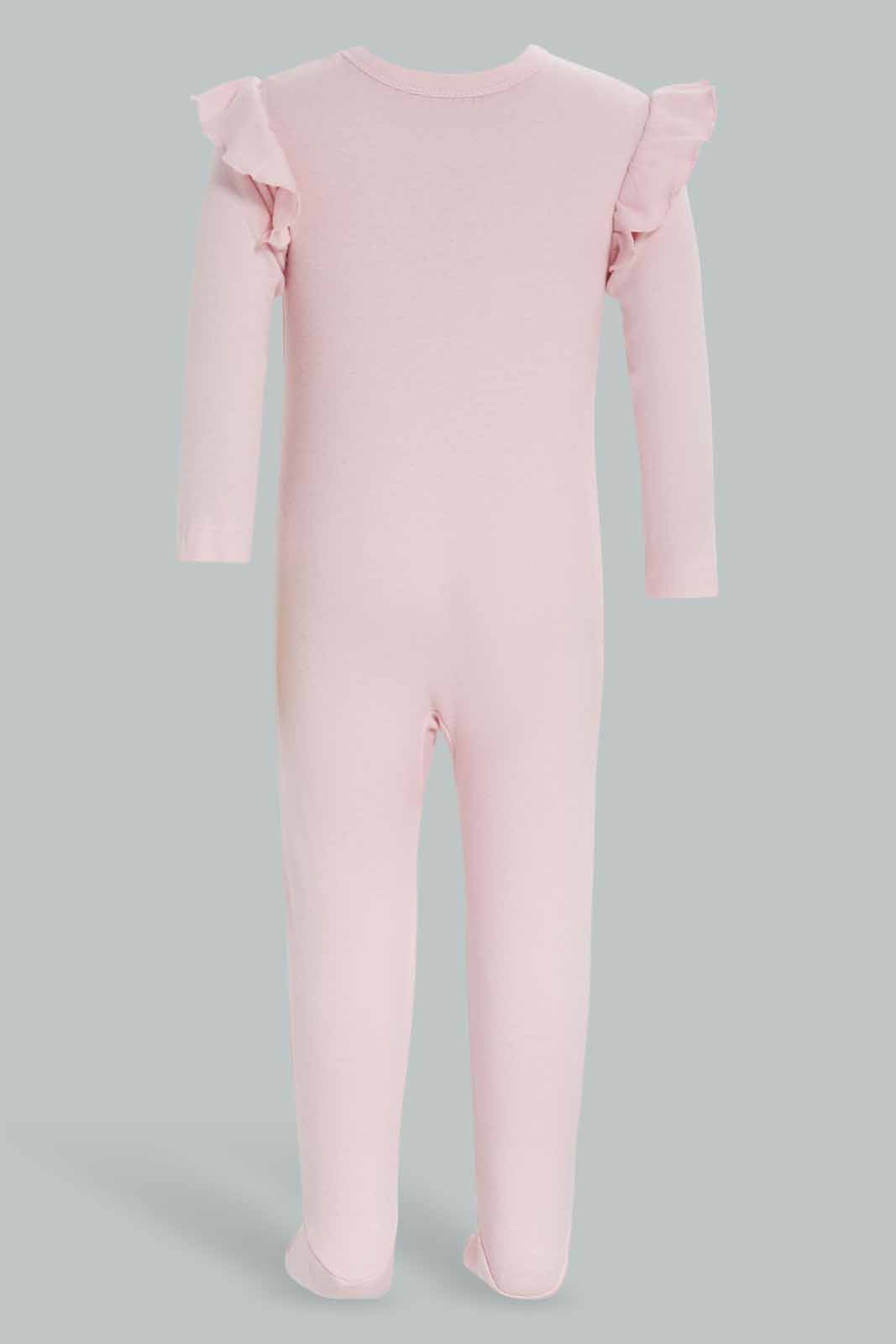 Redtag-Pink-And-White-Cat-2-Piece-Pack-Sleep-Suits-Category:Sleepsuits,-Colour:Apricot,-Deals:New-In,-Filter:Baby-(0-to-12-Mths),-NBG-Sleepsuits,-New-In-NBG-APL,-Non-Sale,-Section:Girls-(0-to-14Yrs),-W22A-Baby-0 to 12 Months