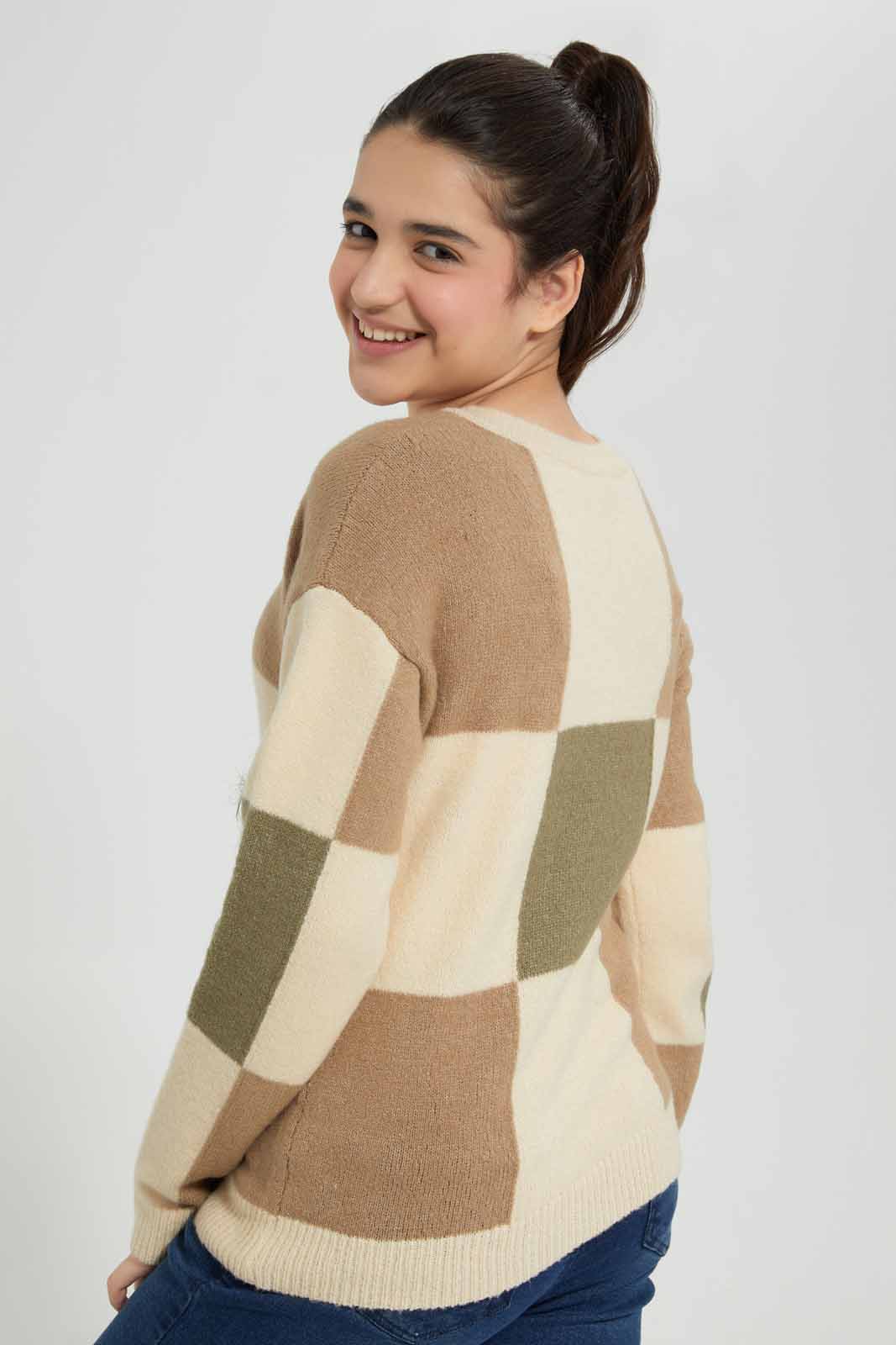 Redtag-Beige-Box-Pullover-Category:Pullovers,-Colour:Assorted,-Deals:New-In,-EHW,-Filter:Senior-Girls-(8-to-14-Yrs),-GSR-Pullovers,-New-In-GSR-APL,-Non-Sale,-Section:Girls-(0-to-14Yrs),-W22B-Senior-Girls-9 to 14 Years