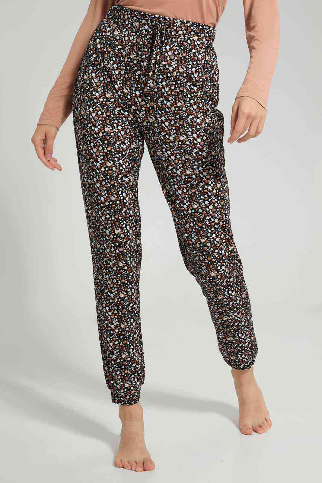 Redtag-Long-Sleeve-Pajama-Set-Botton-Aop-Category:Pyjama-Sets,-Colour:Beige,-Deals:New-In,-Filter:Women's-Clothing,-New-In-Women-APL,-Non-Sale,-Section:Women,-TBL,-W22A,-Women-Pyjama-Sets--