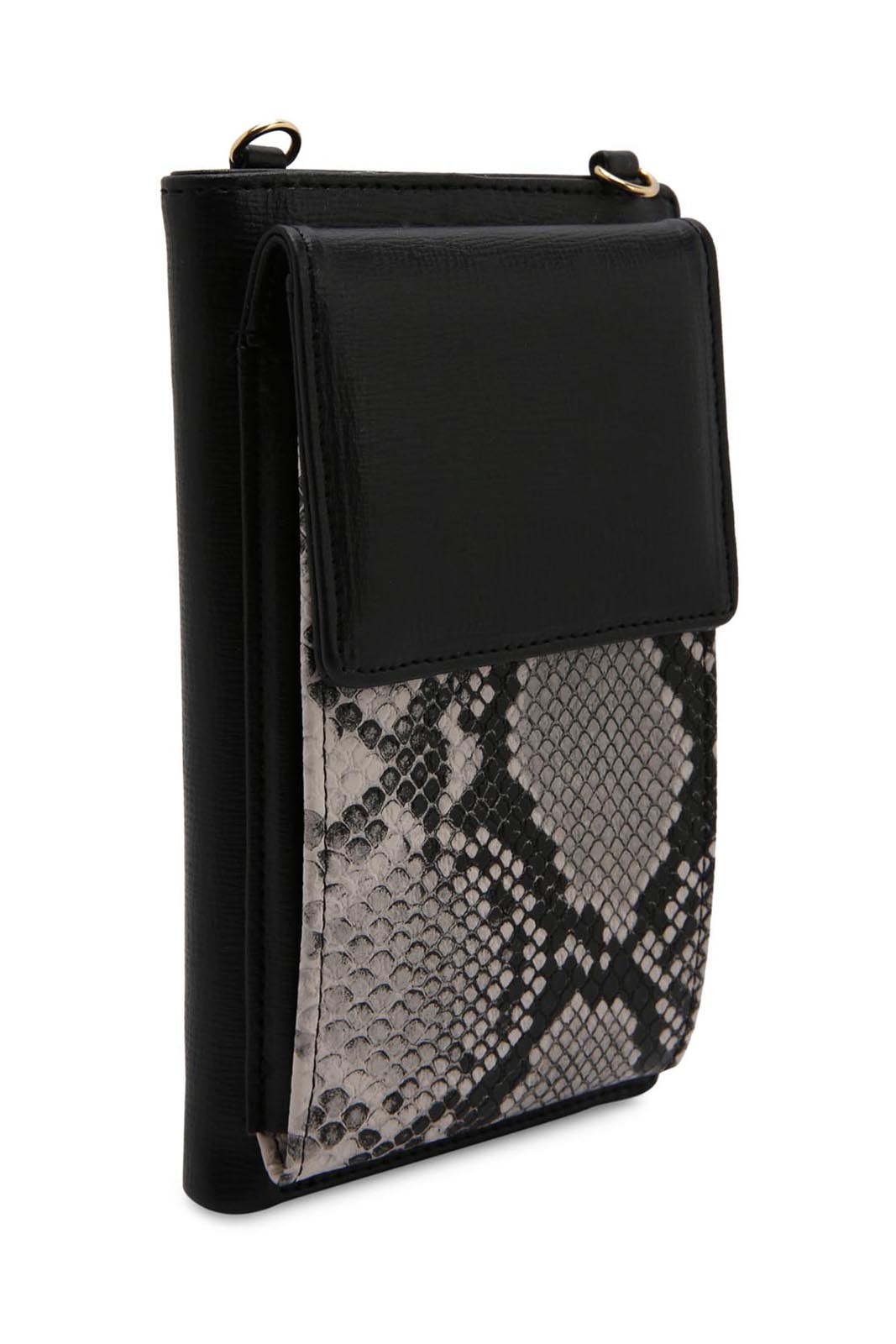Redtag-Black-Croc-Texture-Mobile-Purse-Category:Purse,-Colour:Black,-Dept:Ladieswear,-Filter:Women's-Accessories,-New-In,-New-In-Women-ACC,-Non-Sale,-Section:Women,-W22B,-Women-Bags-Women-