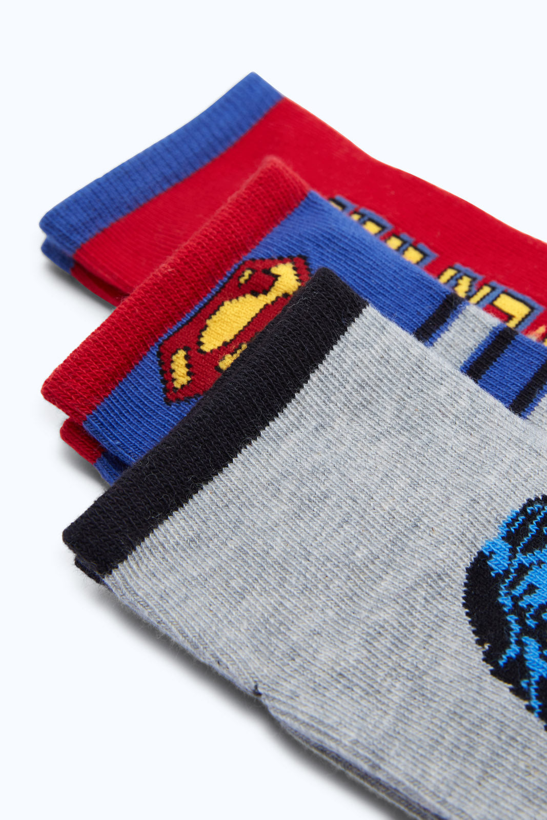 Redtag-3-Pack-Superman-Socks-365,-BOY-Socks,-Category:Socks,-CHR,-Colour:Assorted,-Deals:2-FOR-37,-Deals:New-In,-Dept:Boys,-Filter:Boys-(2-to-8-Yrs),-H1:KWR,-H2:BOY,-H3:HOS,-H4:SKS,-New-In-BOY-APL,-Non-Sale,-Season:365,-Section:Boys-(0-to-14Yrs)-Boys-2 to 8 Years