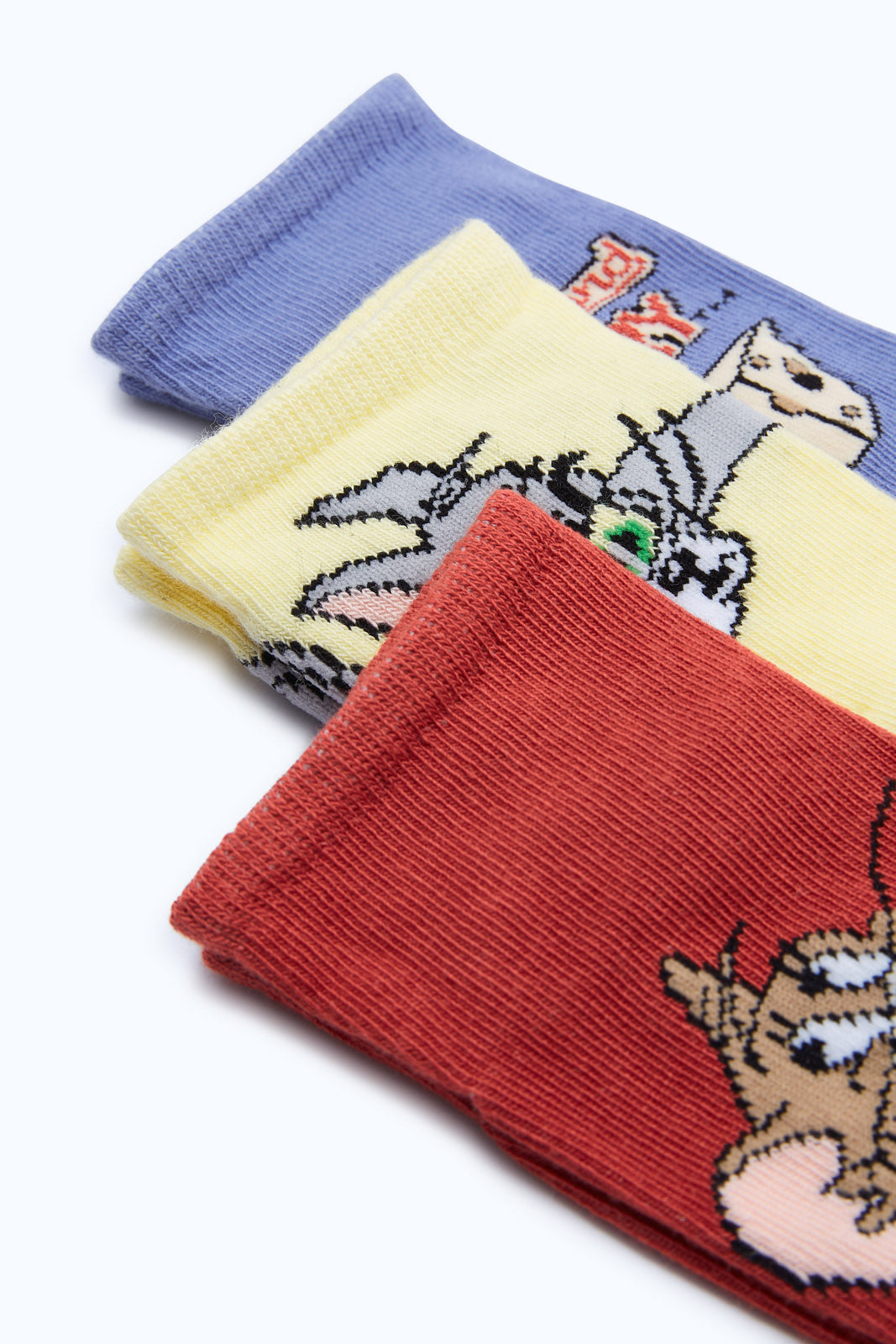 Redtag-3-Pack-Tom-&-Jerry-Socks-365,-BOY-Socks,-Category:Socks,-CHR,-Colour:Assorted,-Deals:2-FOR-37,-Deals:New-In,-Dept:Boys,-Filter:Boys-(2-to-8-Yrs),-H1:KWR,-H2:BOY,-H3:HOS,-H4:SKS,-New-In-BOY-APL,-Non-Sale,-Season:365,-Section:Boys-(0-to-14Yrs)-Boys-2 to 8 Years