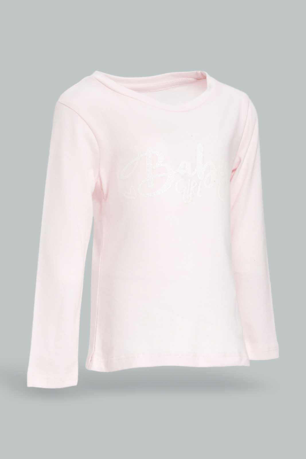 Redtag-Lilac-Placement-Print-T--Shirt-Category:T-Shirts,-Colour:Lilac,-Deals:New-In,-Dept:Girls,-Filter:Infant-Girls-(3-to-24-Mths),-ING-T-Shirts,-New-In-ING-APL,-Non-Sale,-Section:Girls-(0-to-14Yrs),-TBL,-W22B-Infant-Girls-3 to 24 Months
