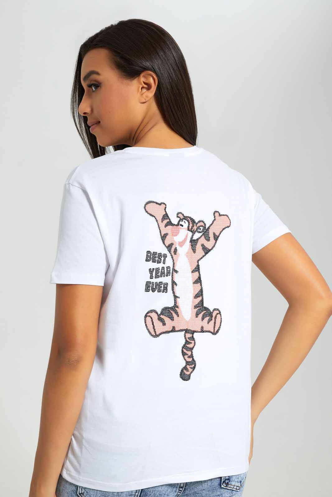 Redtag-White-Tiger-Embroidered-T-Shirt-Category:T-Shirts,-Colour:White,-Deals:New-In,-Filter:Women's-Clothing,-New-In-Women-APL,-Non-Sale,-Section:Women,-W22A,-Women-T-Shirts-Women's-