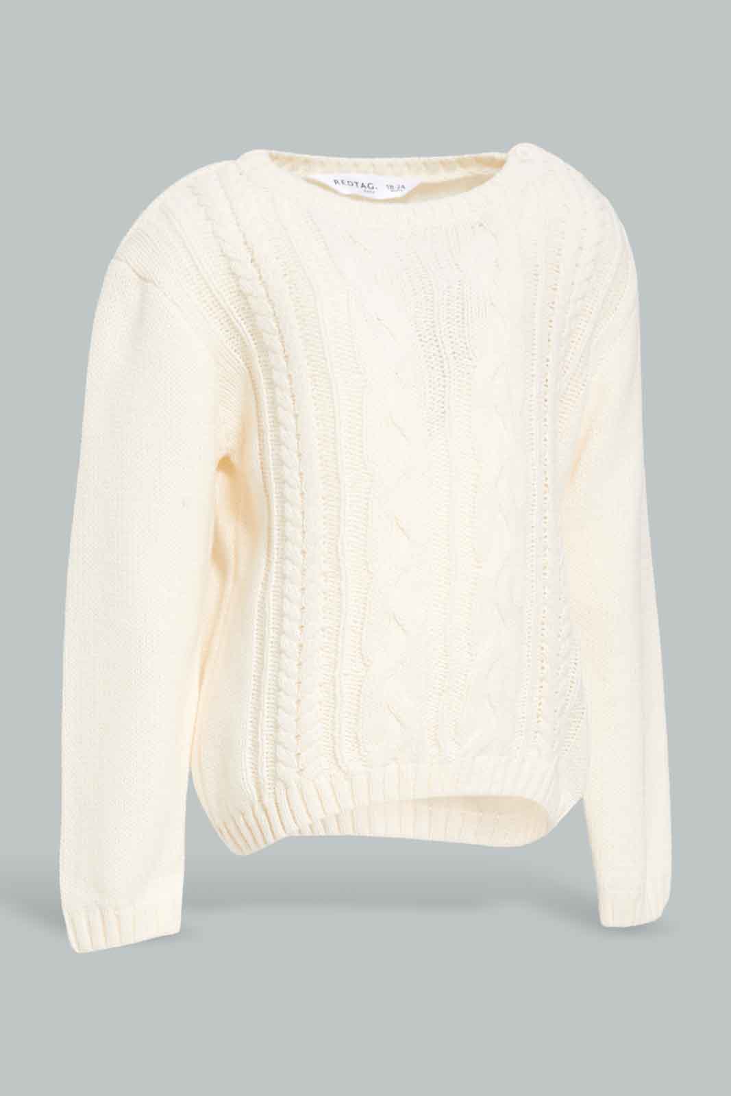 Infant Girls Ivory Chain Detail Pullover