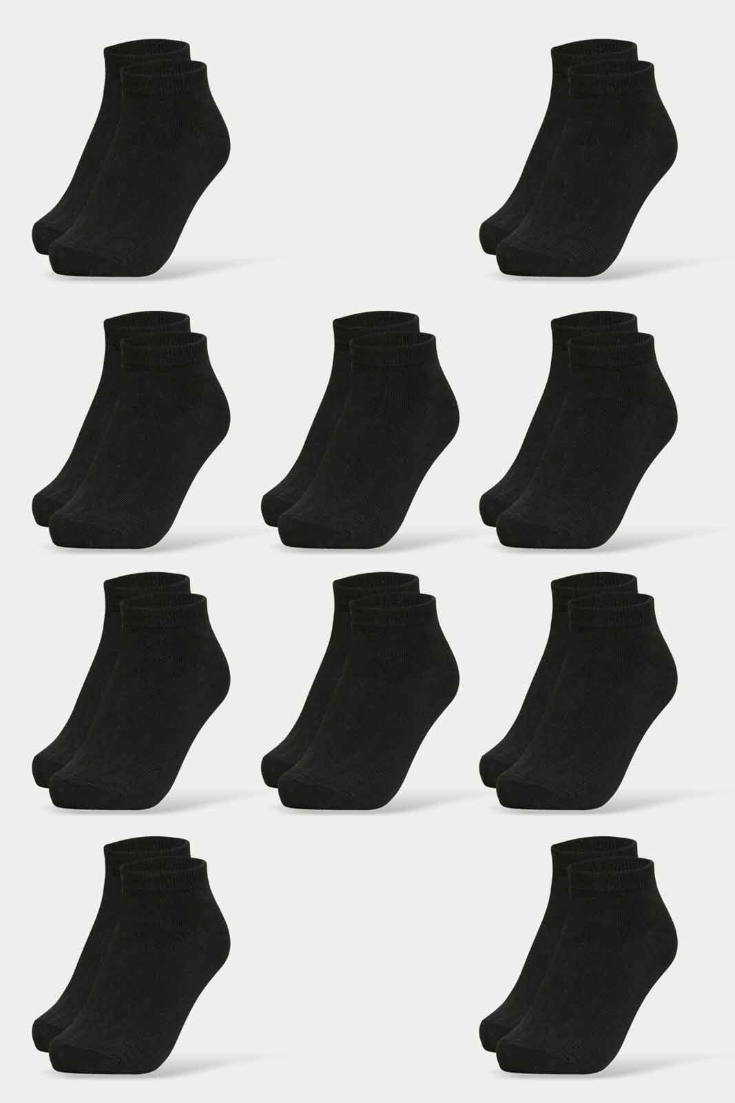 Redtag-Black-Plain-Ankle-Socks-(10-Pack)-365,-Category:Socks,-Colour:Black,-Deals:New-In,-Dept:Ladieswear,-Filter:Women's-Clothing,-New-In-Women-APL,-Non-Sale,-Section:Women,-Women-Socks--